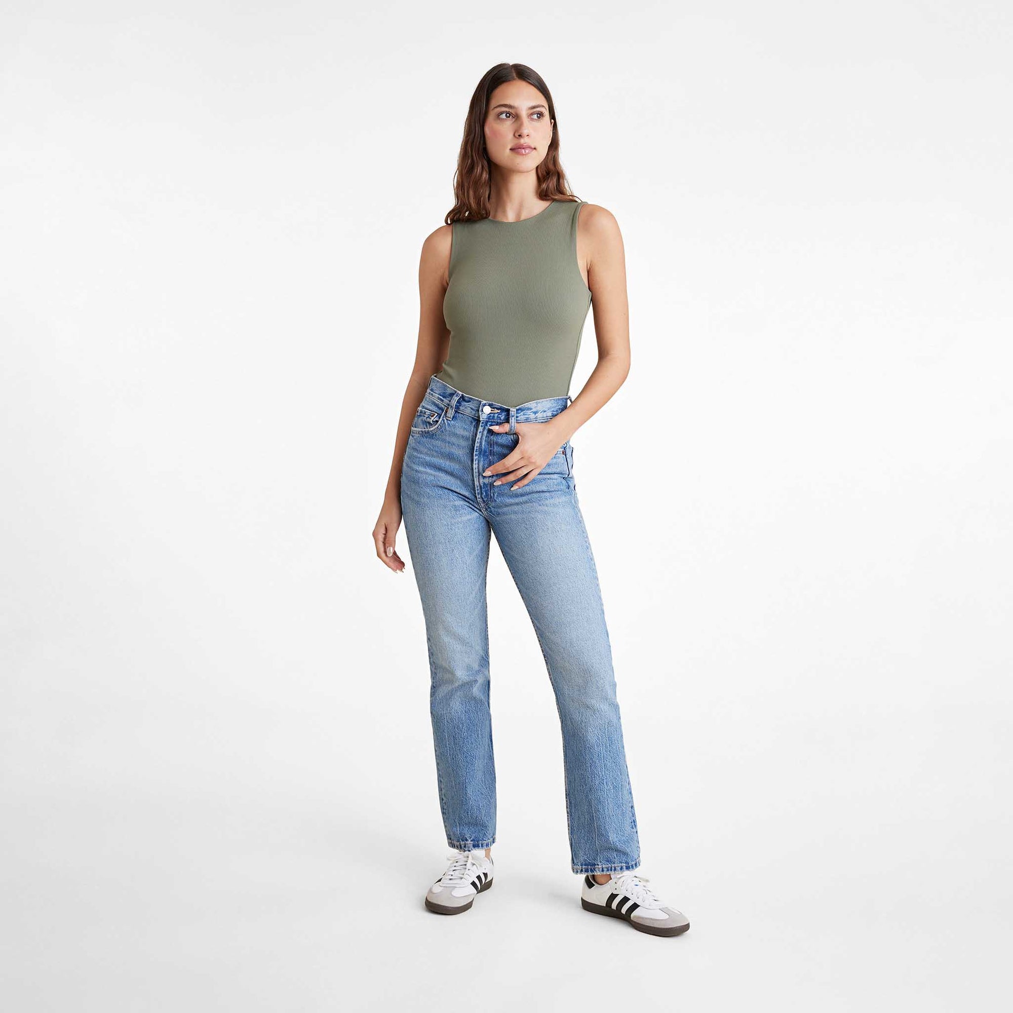 Ribbed Crewneck Tank Bodysuit