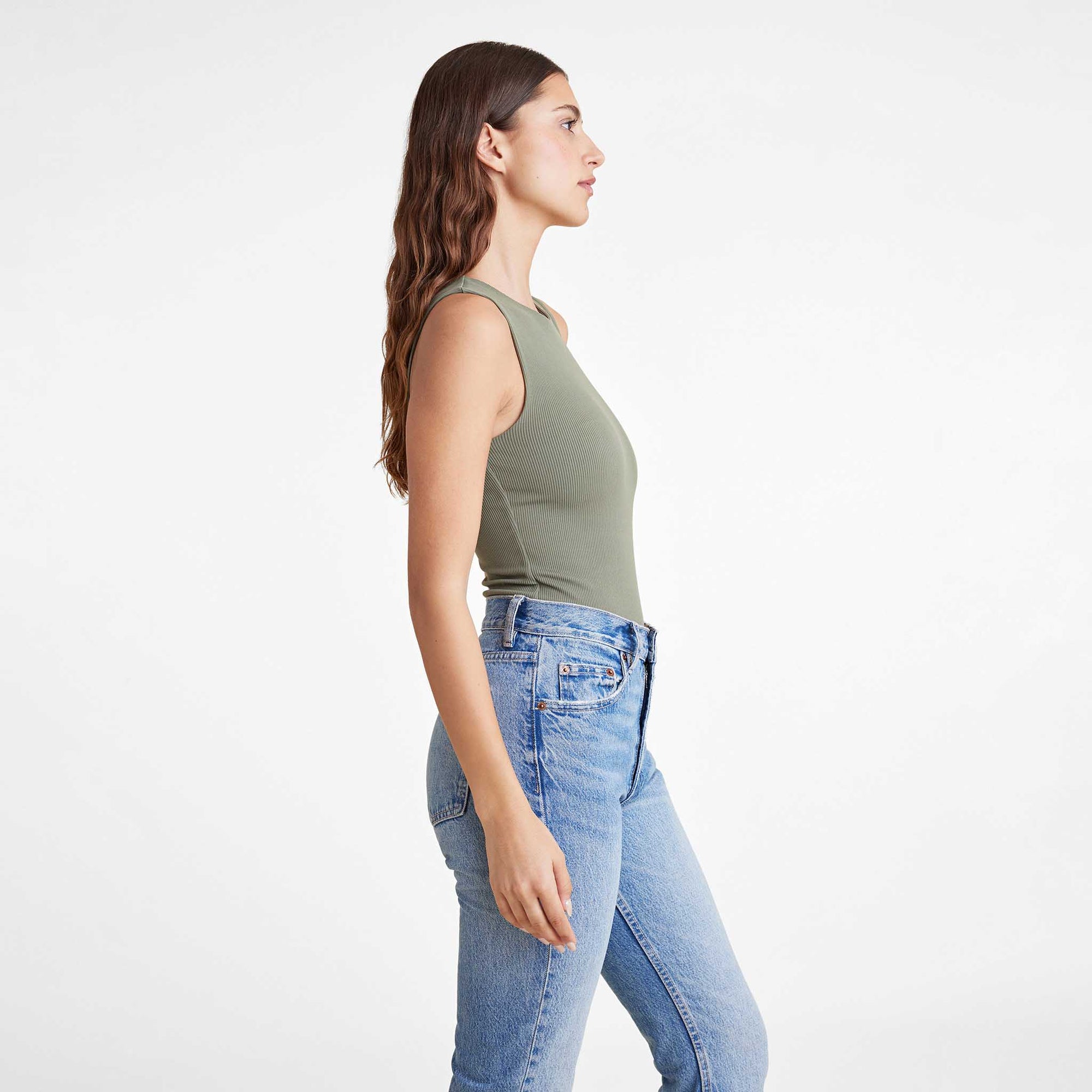 Ribbed Crewneck Tank Bodysuit