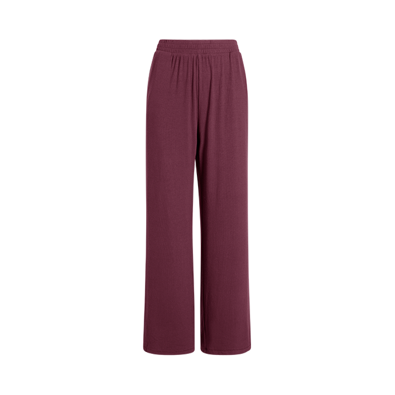 Slinky Rib Wide Leg Pant Merlot