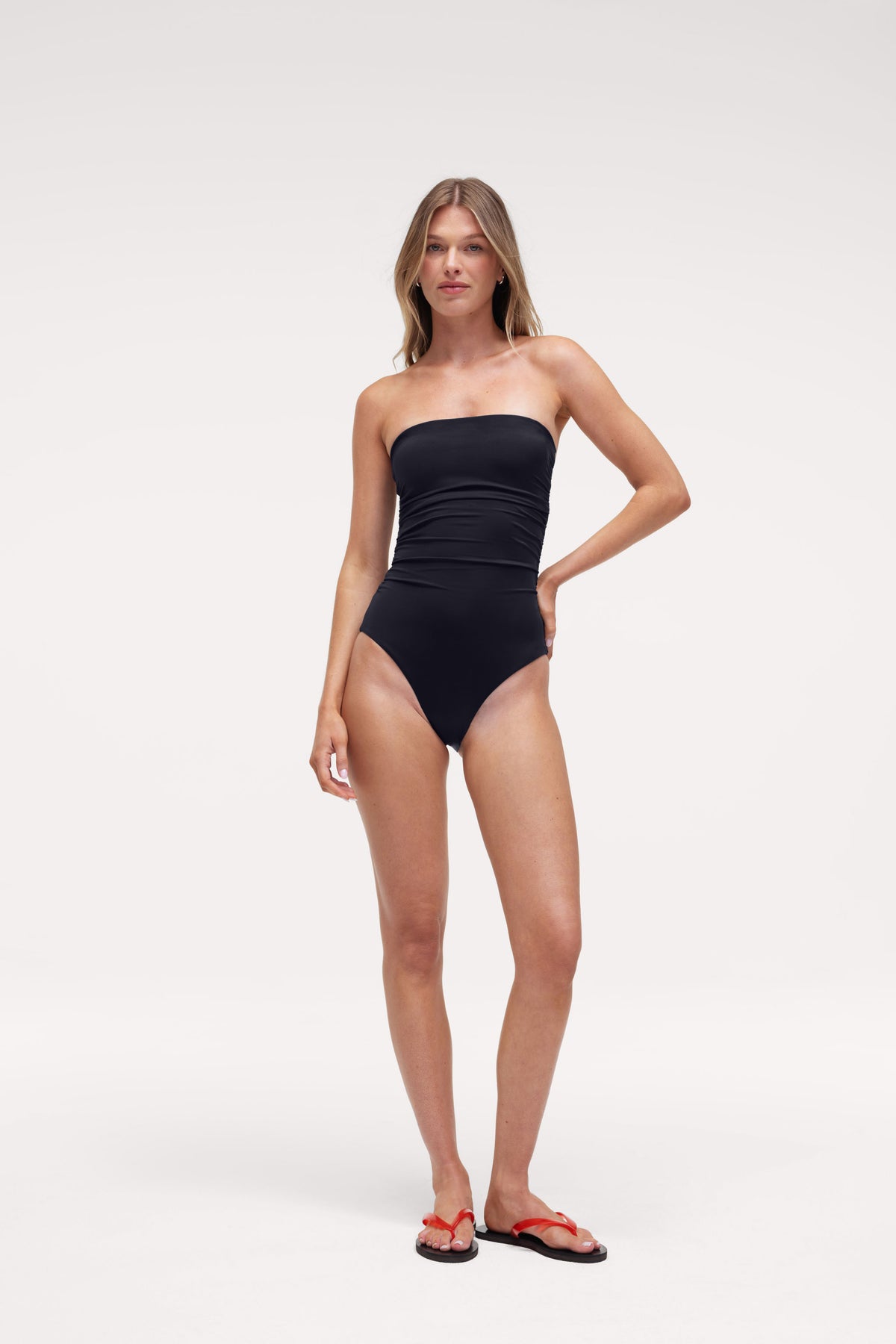 Color:Black | Ruched One Piece