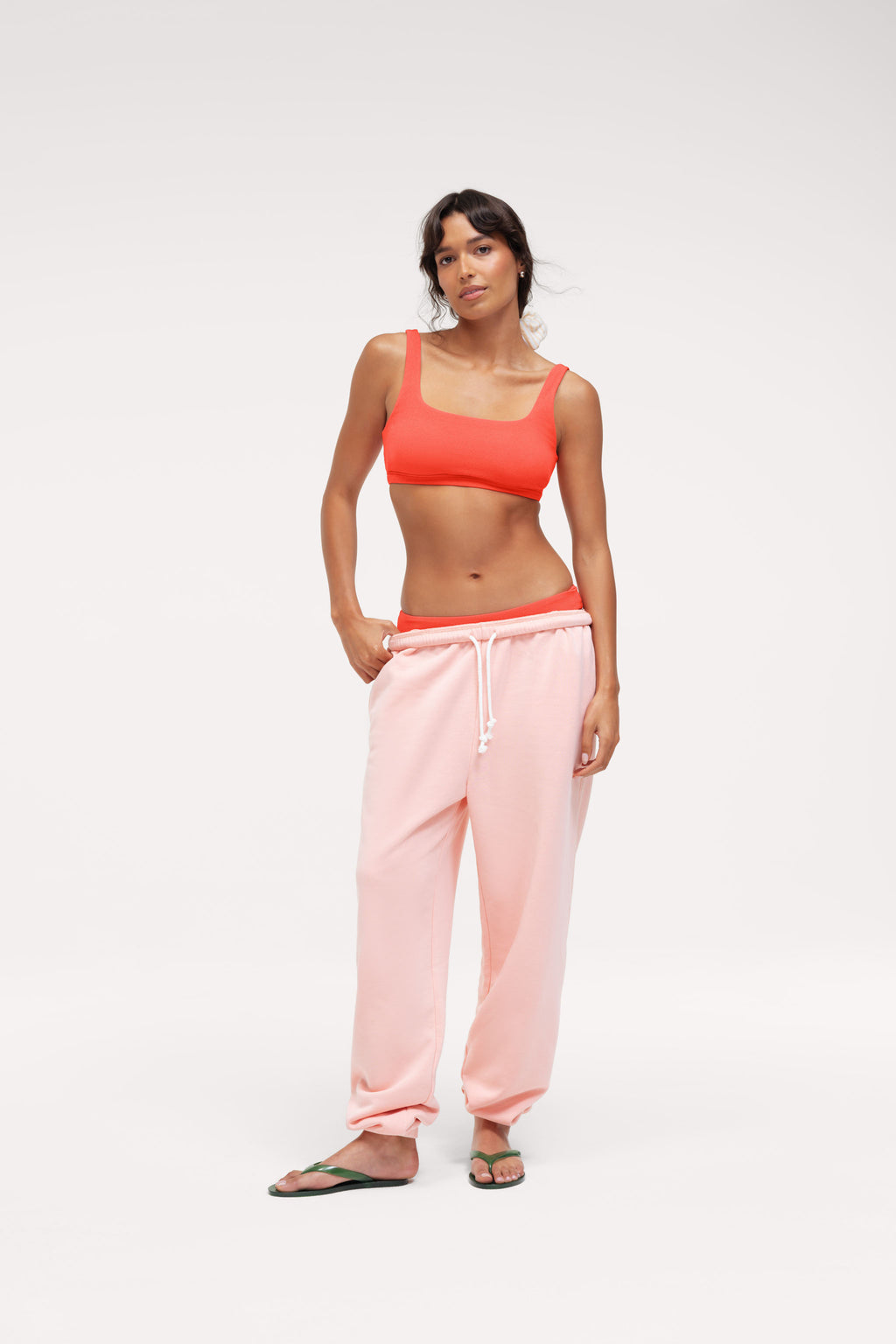 Square Neck Bikini Top & Low Waist Bikini Bottom