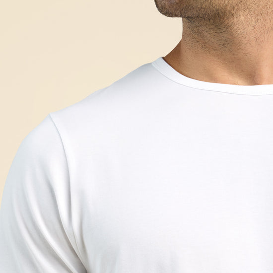 Short Sleeve Curved Hem T-Shirt | White