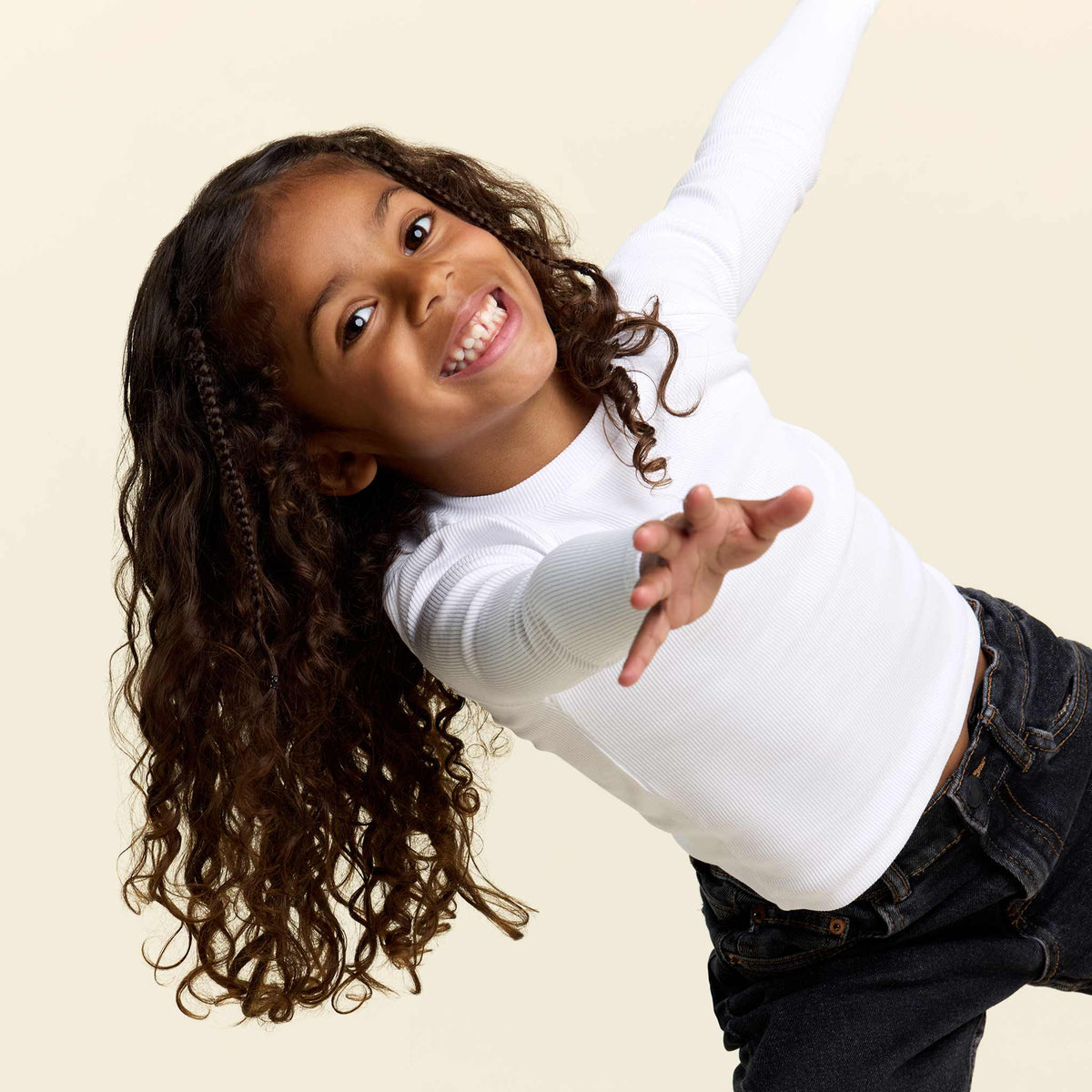Color:White | tones Long Sleeve Ribbed Tee – toddler t-shirts