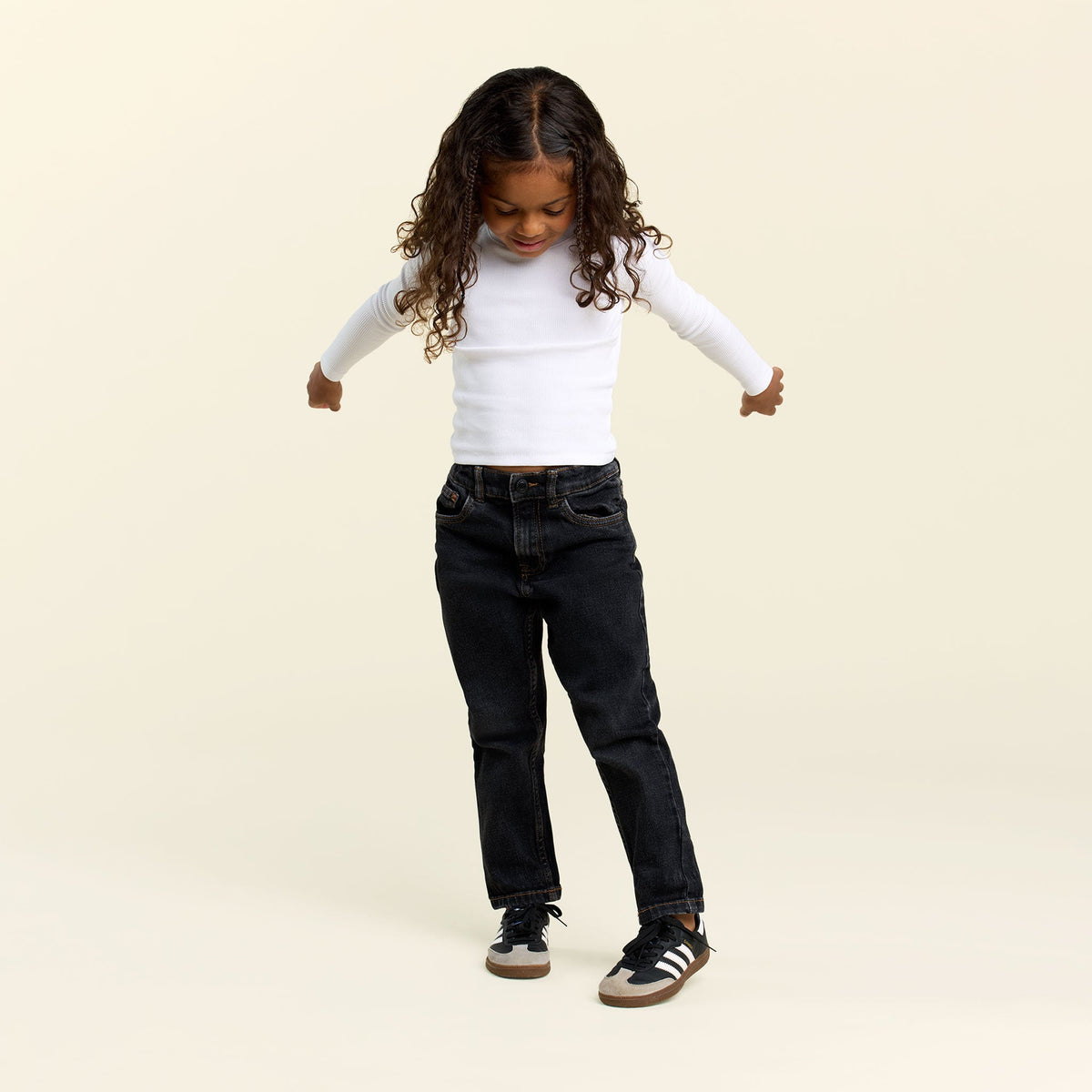 Color:White | tones Long Sleeve Ribbed Tee – toddler t-shirts