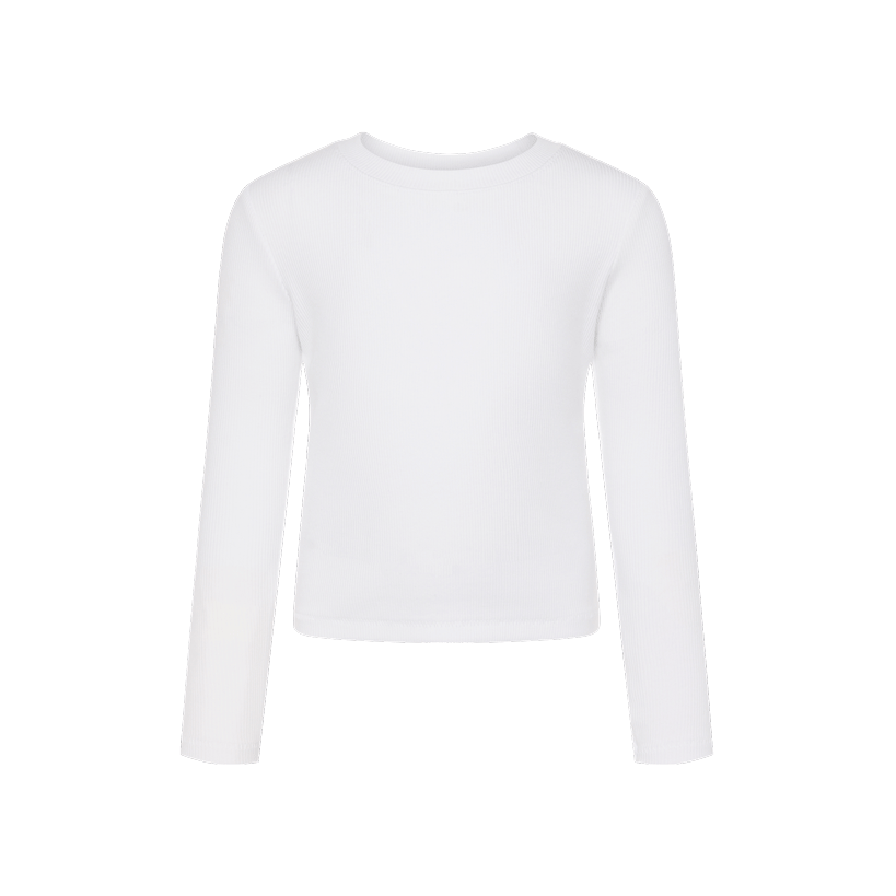 Color:White | tones Long Sleeve Ribbed Tee – toddler t-shirts