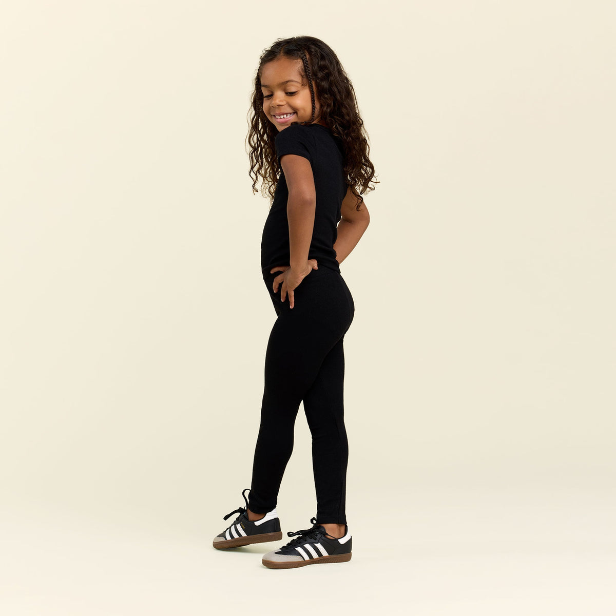 Color:Black | tones Toddler Slinky Rib Legging – toddler leggings