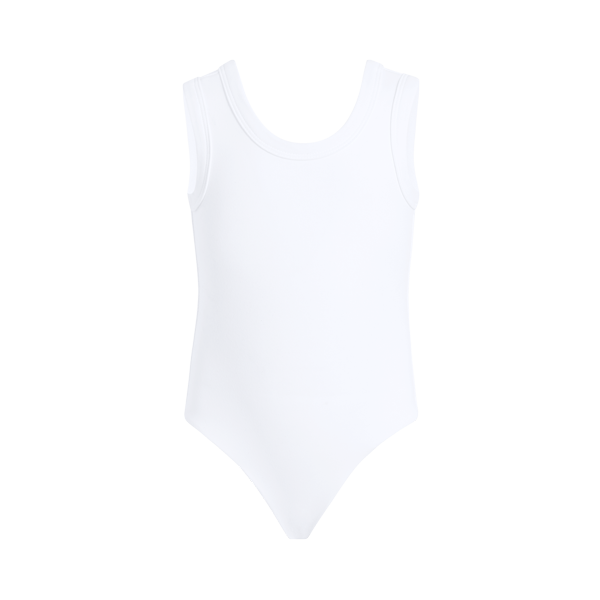 Color:White | tones Seamless Scoop Tank Bodysuit – toddler bodysuits
