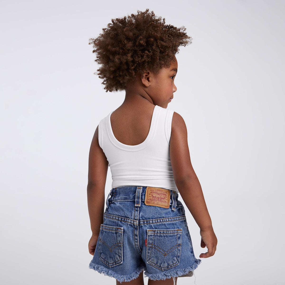 Color:White | tones Seamless Scoop Tank Bodysuit – toddler bodysuits