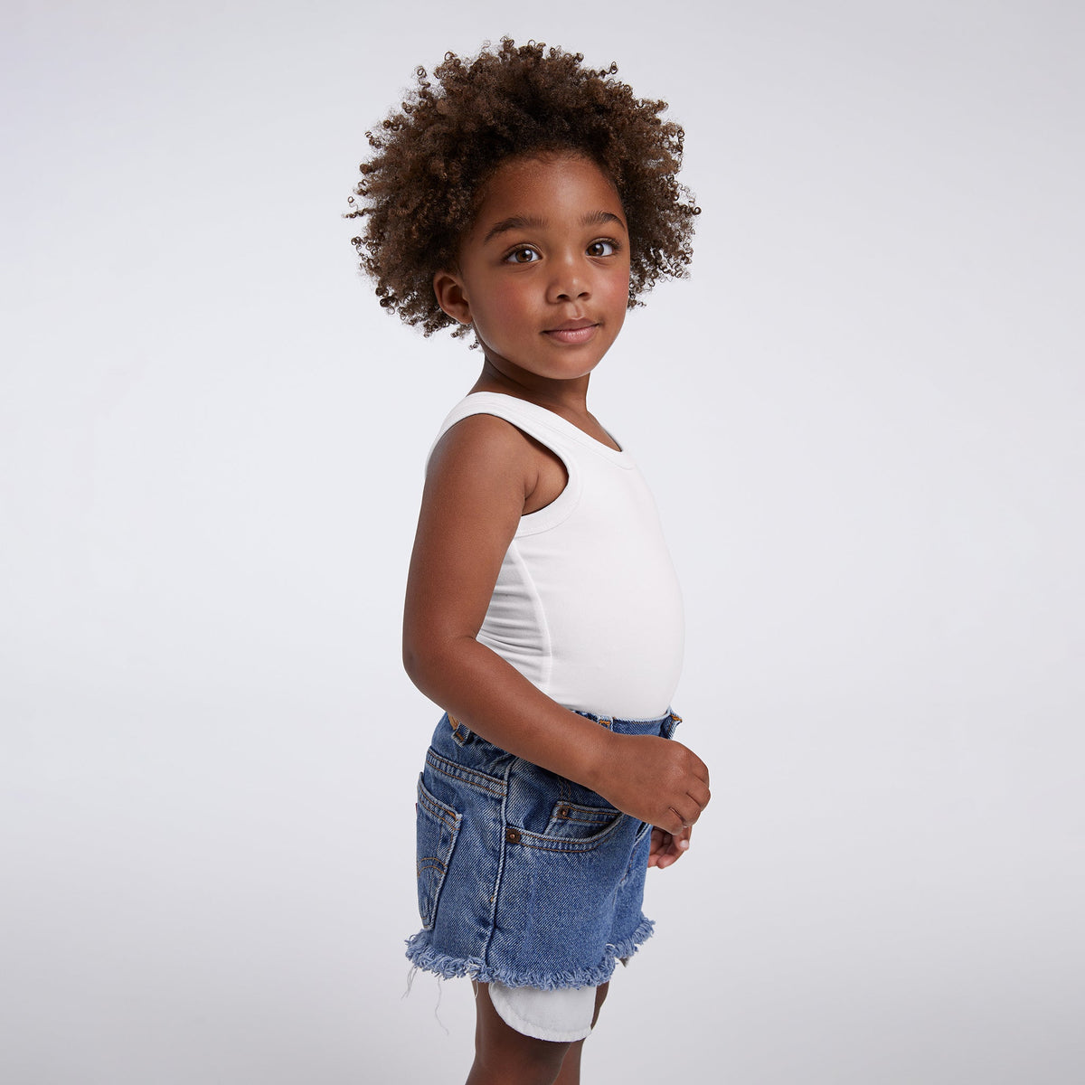 Color:White | tones Seamless Scoop Tank Bodysuit – toddler bodysuits