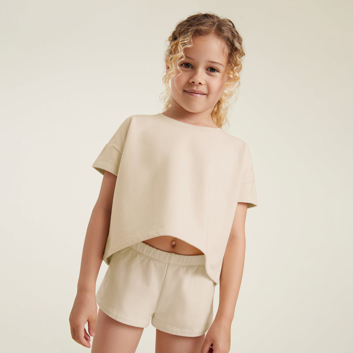 Color:Bone | tones Mini Short Set – toddler short sets