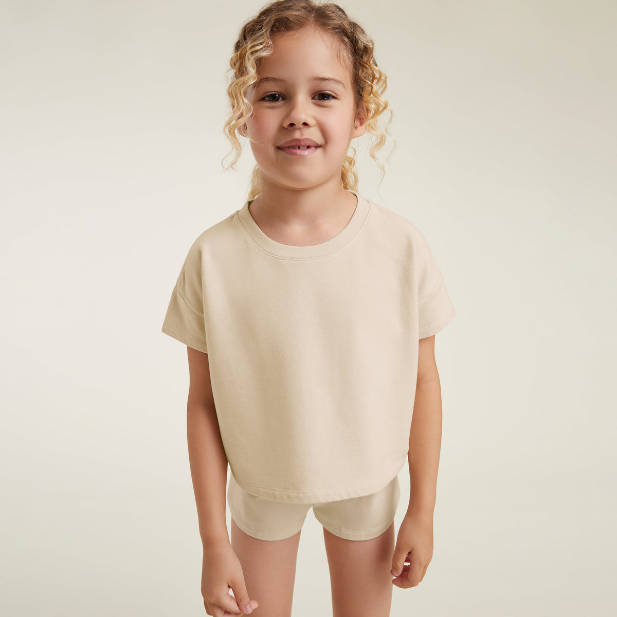 Color:Bone | tones Mini Short Set – toddler short sets