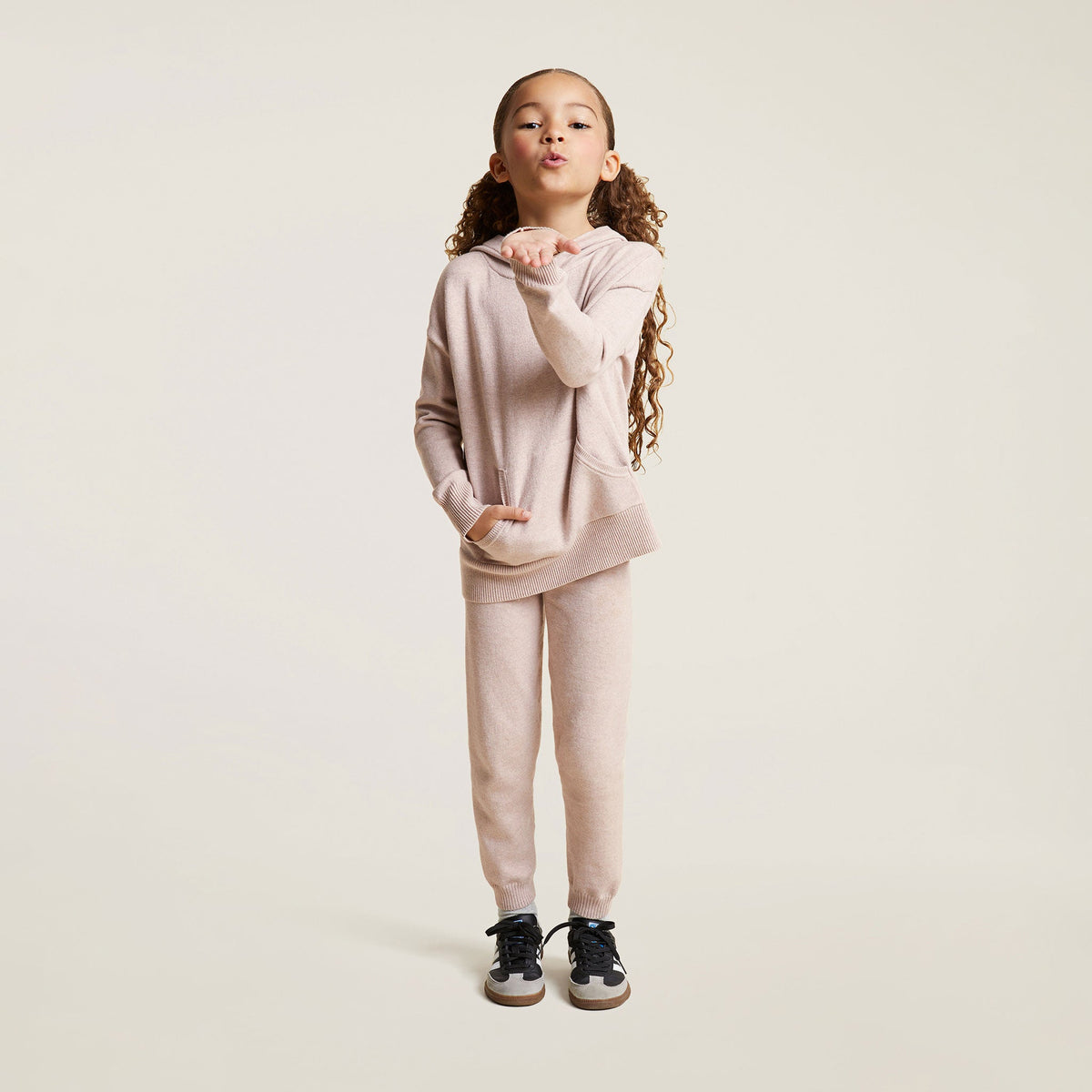 Color:Doe | tones Luxe Knit Hoodie – toddler hoodies