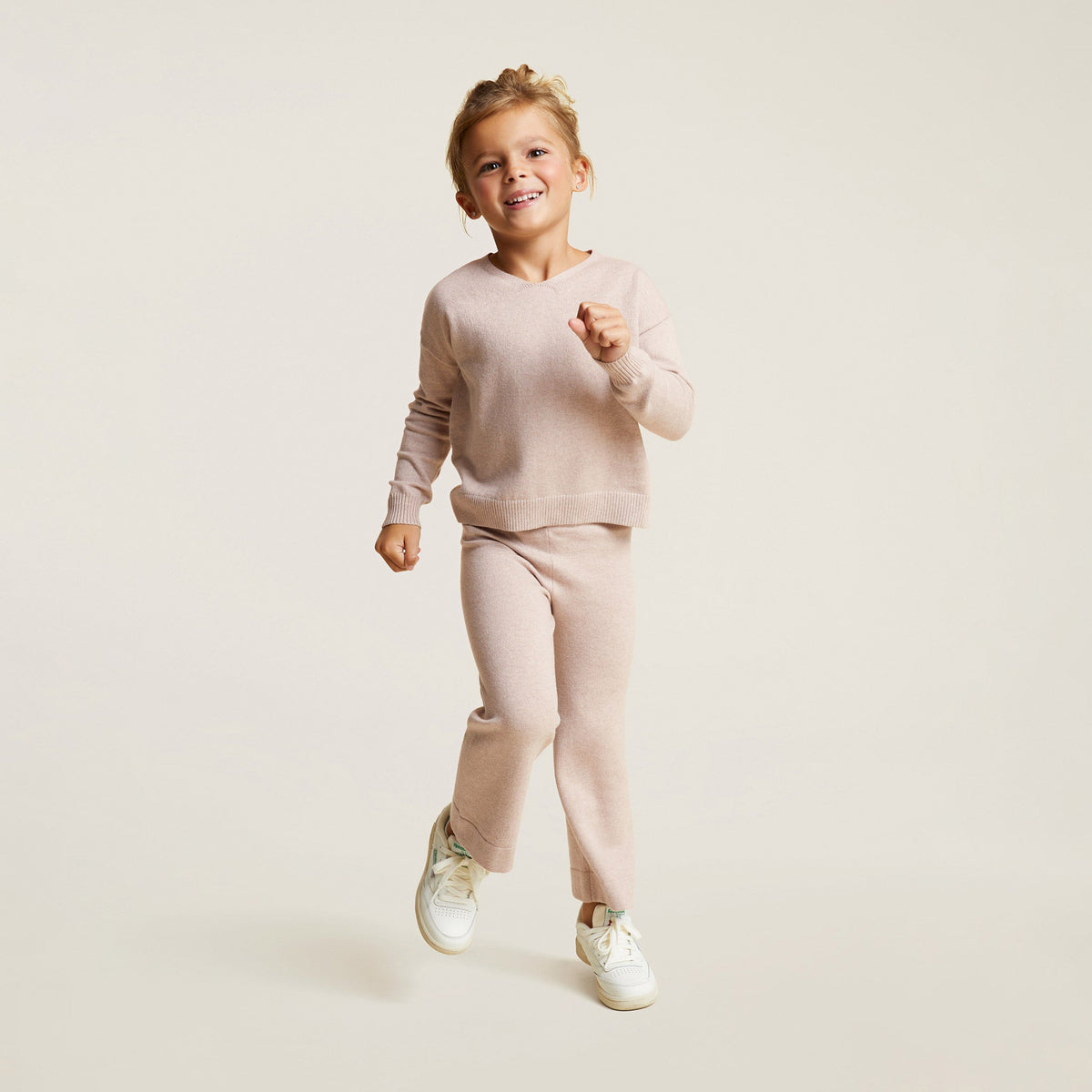 Color:Doe | tones Luxe Knit V-Neck Sweater – toddler sweaters