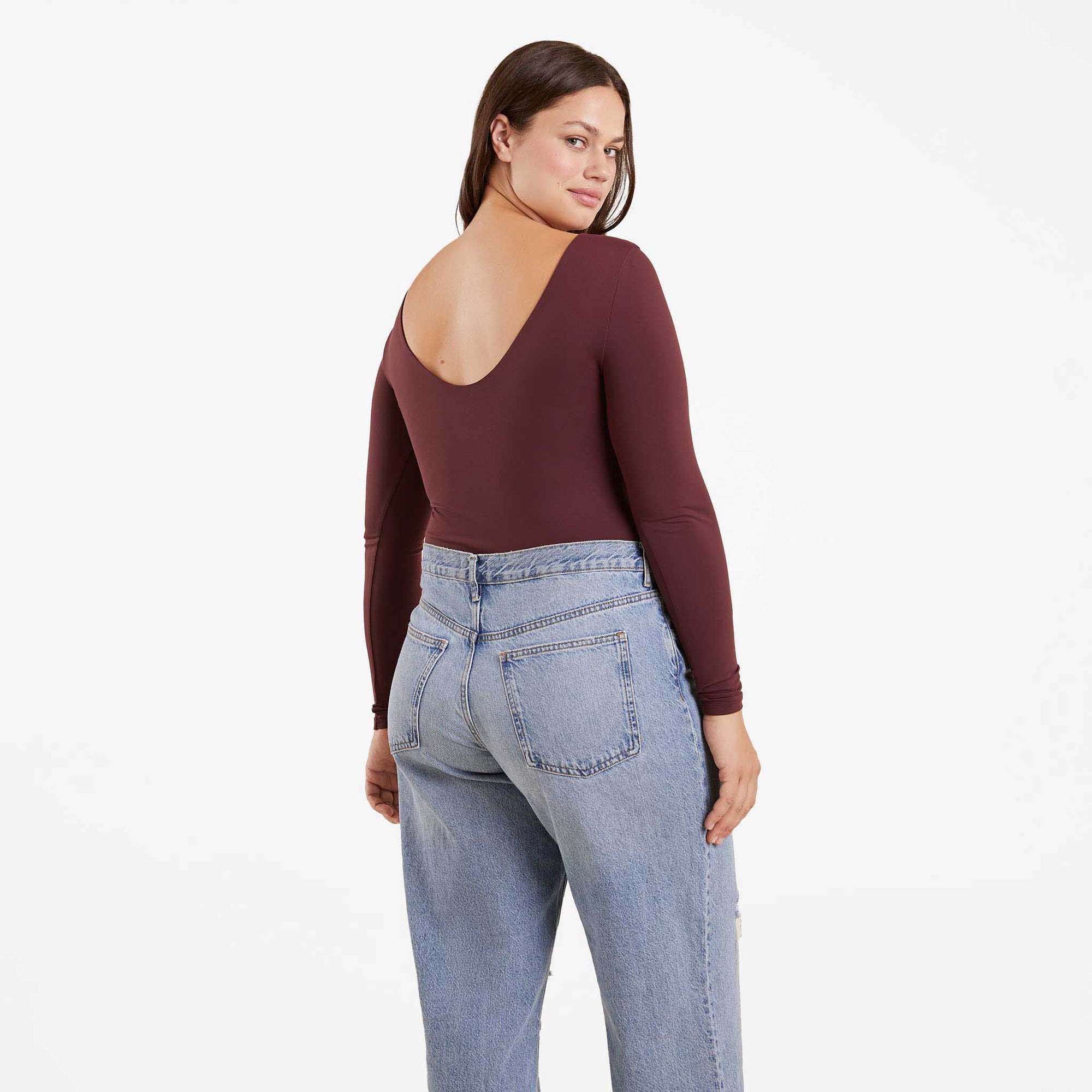 Open Back Bodysuit | Merlot