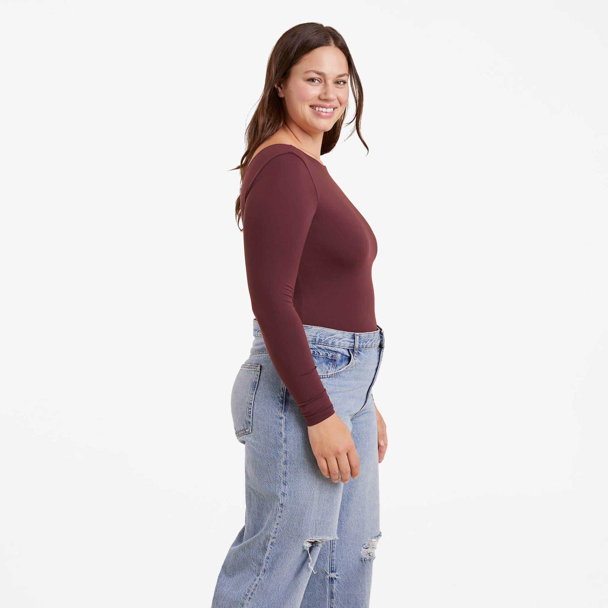 Open Back Bodysuit | Merlot