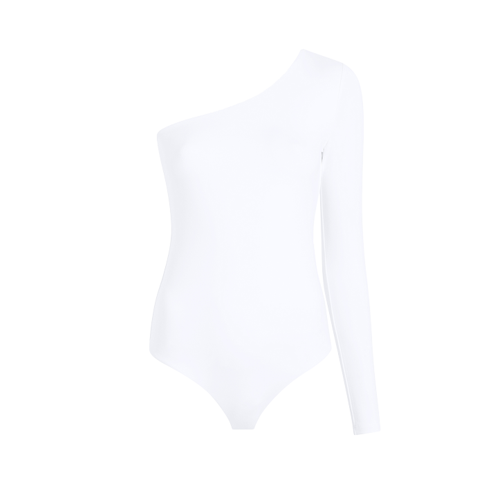 One Shoulder Bodysuit | White