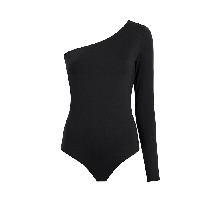 One Shoulder Bodysuit | Black