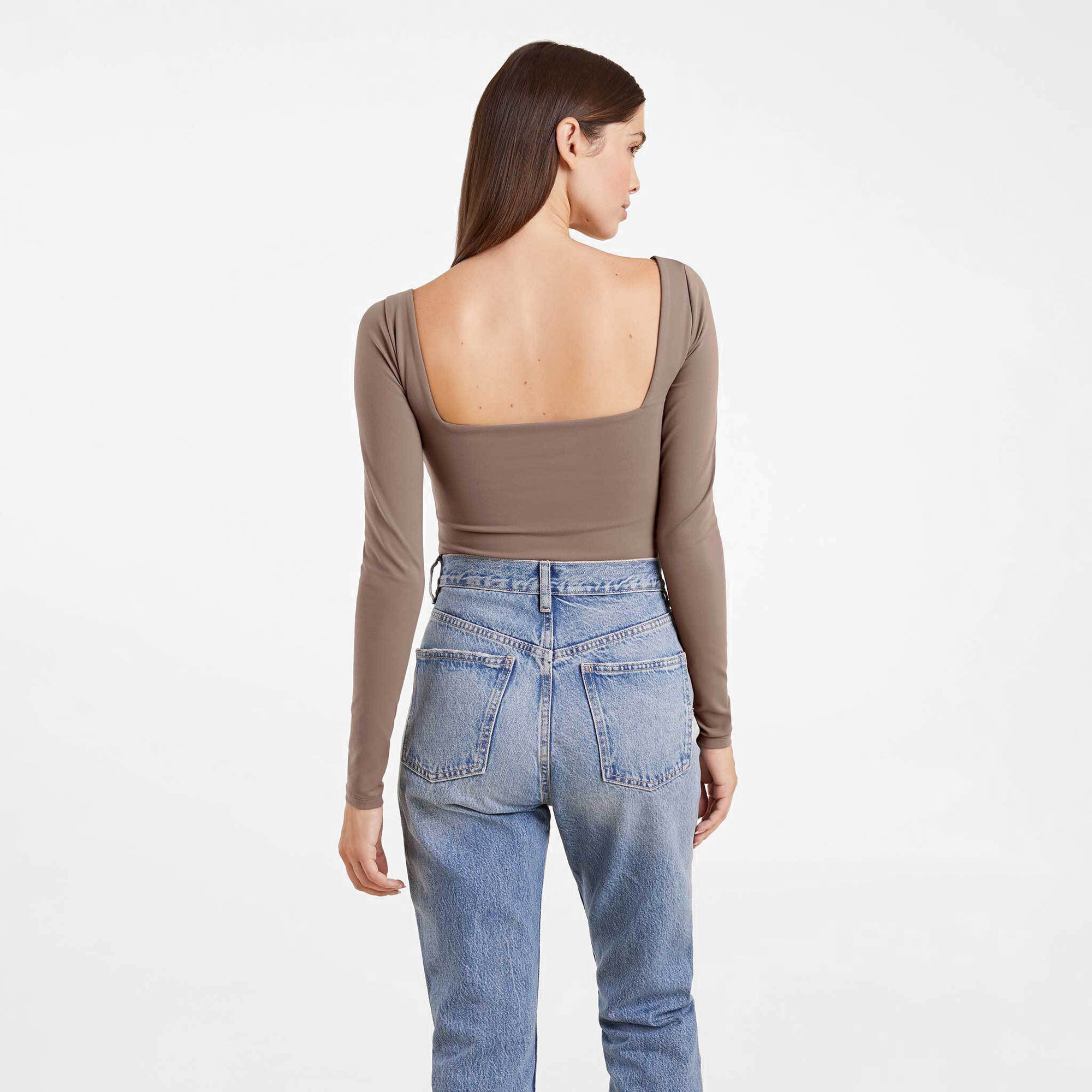 Long Sleeve Wide Square Neck Bodysuit