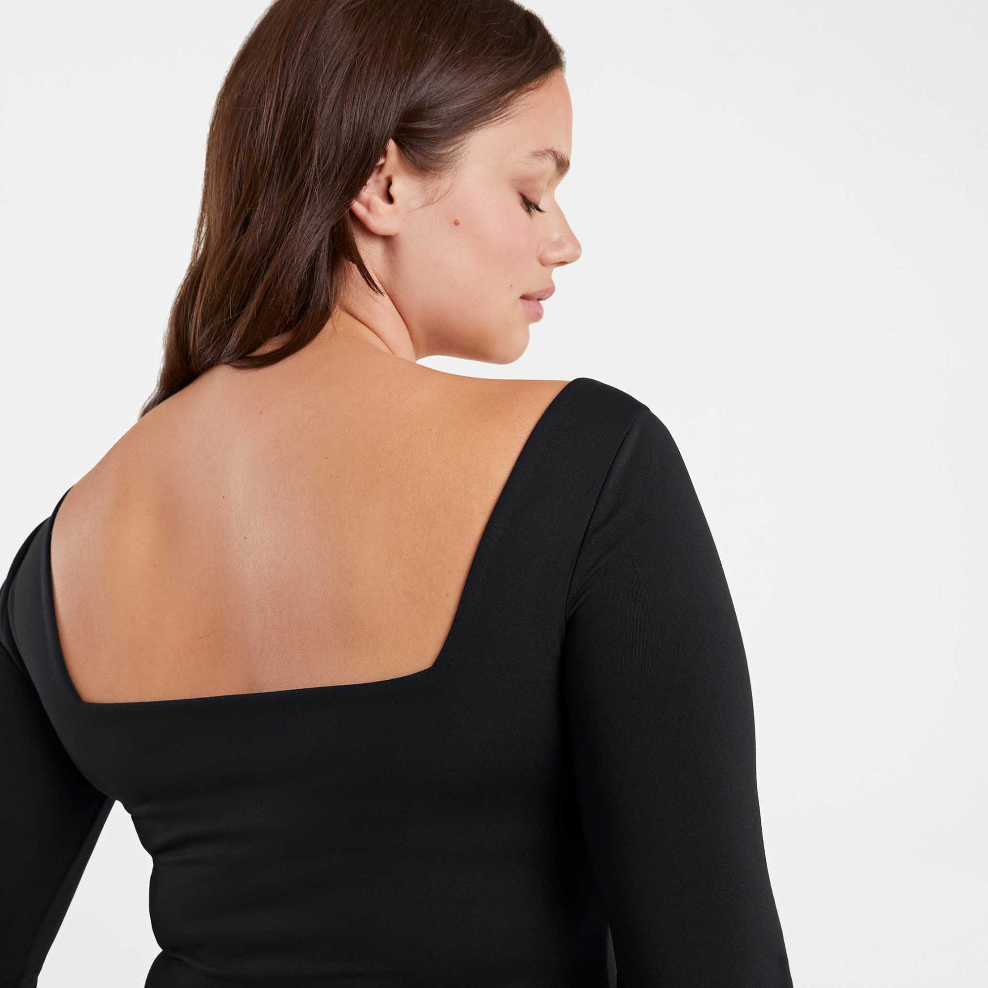 Long Sleeve Wide Square Neck Bodysuit