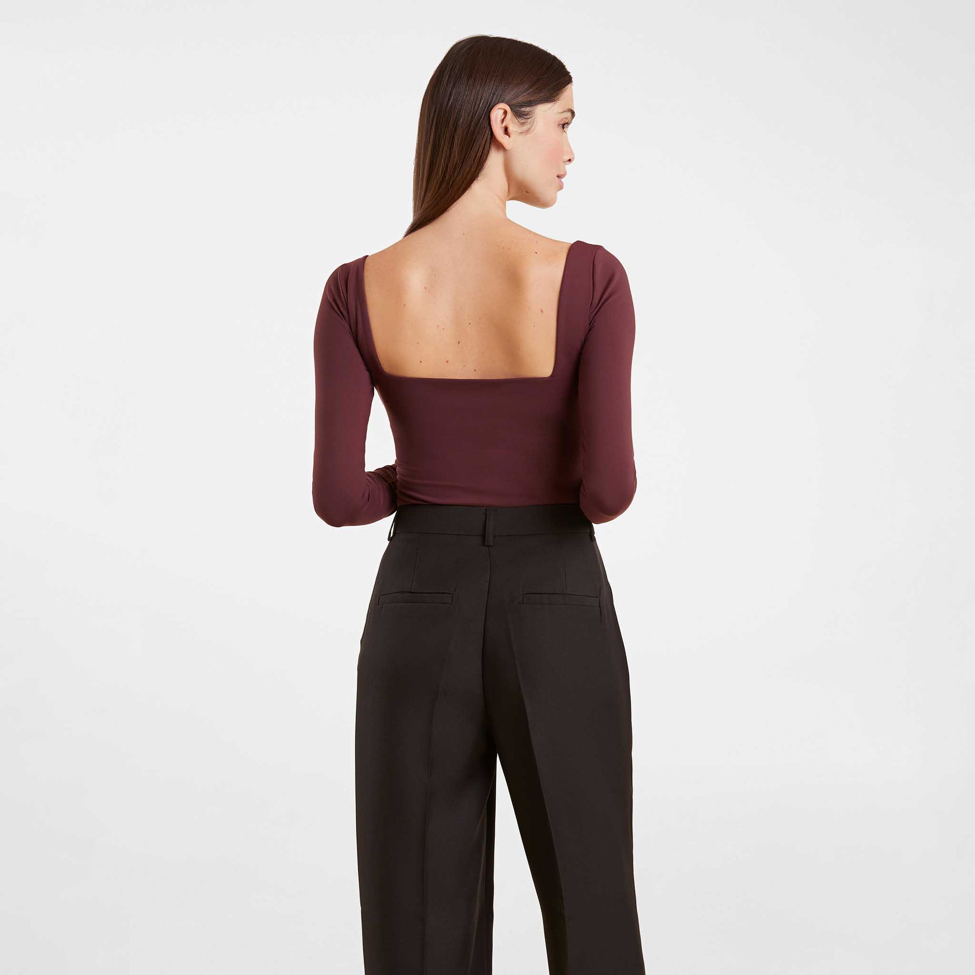 Long Sleeve Wide Square Neck Bodysuit