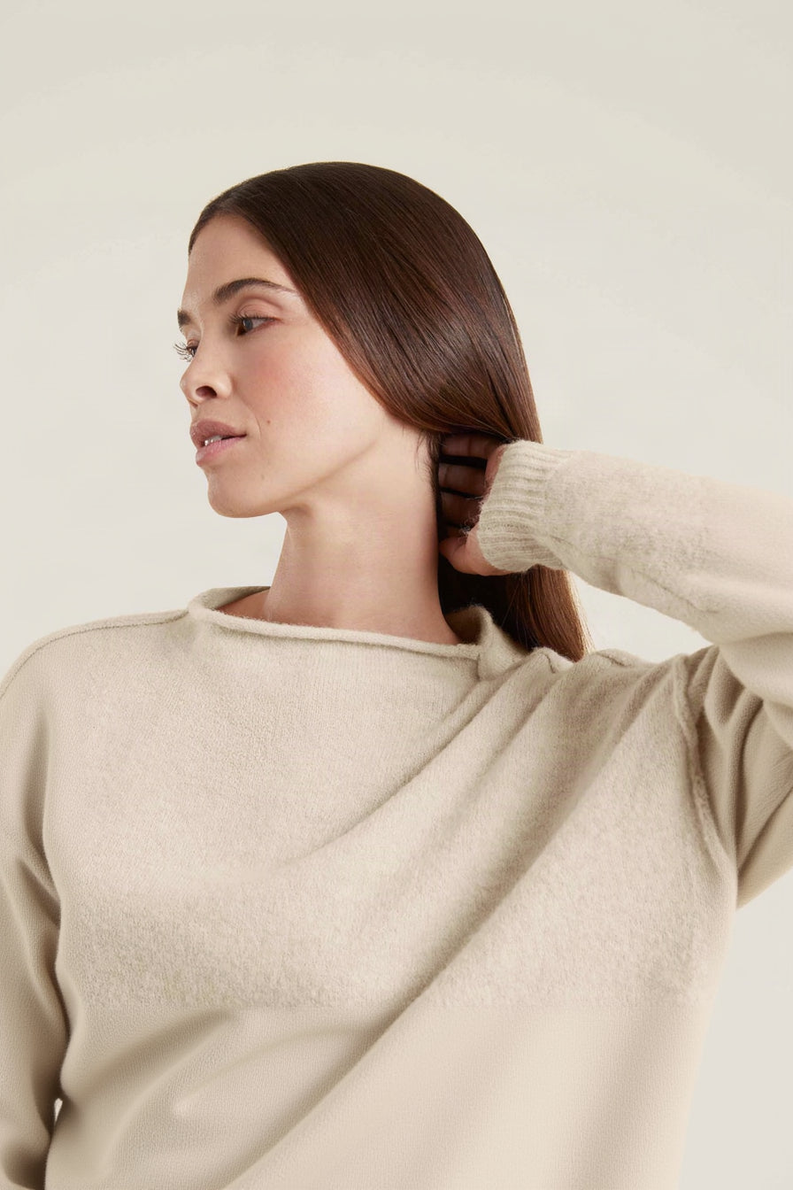 Mock Neck Sweater | Bone