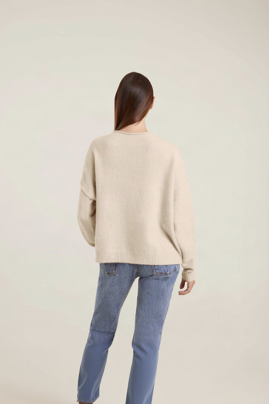 Mock Neck Sweater | Bone