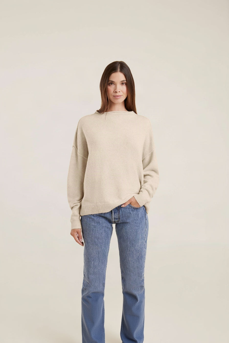 Mock Neck Sweater | Bone