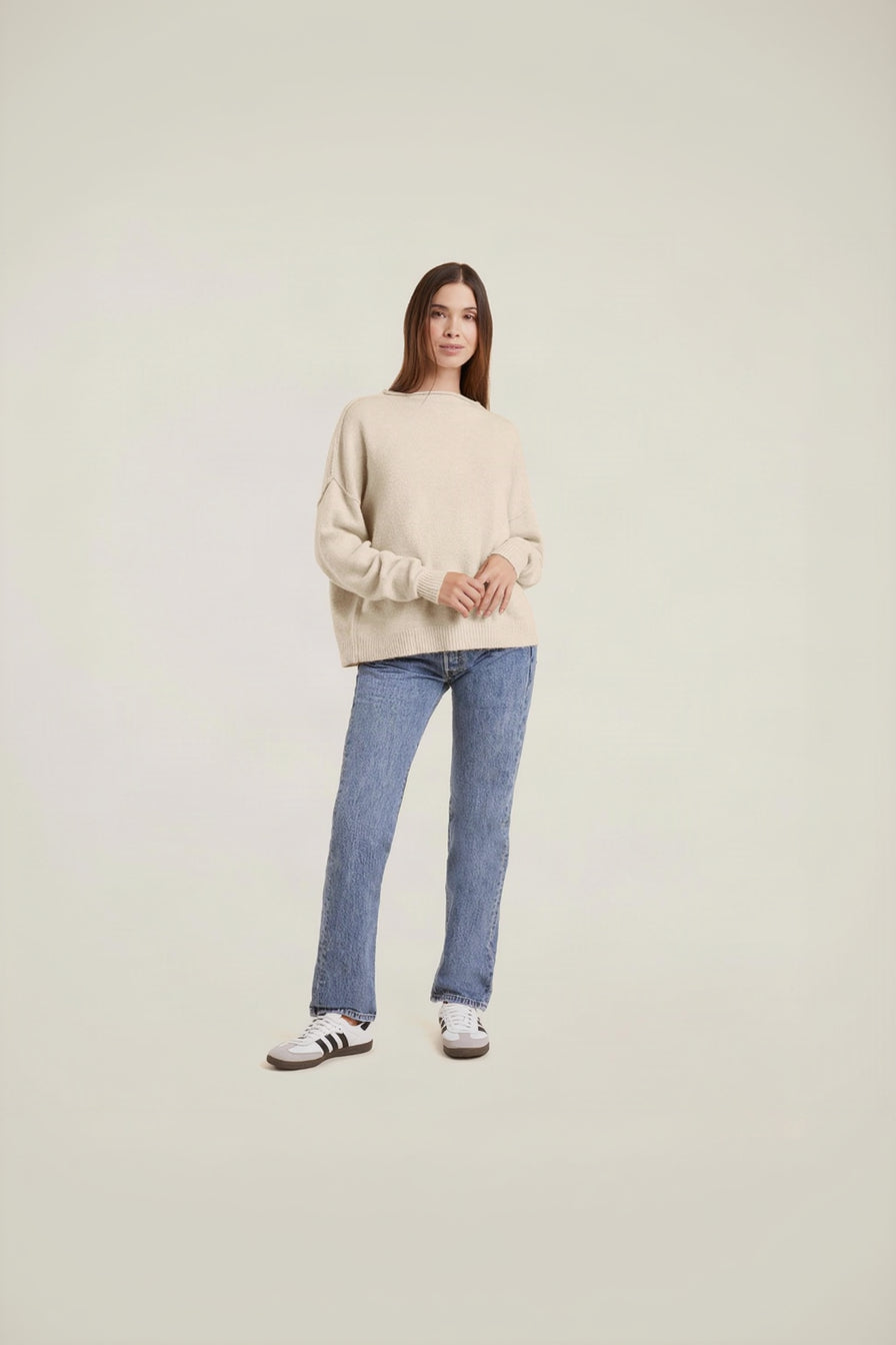 Mock Neck Sweater | Bone