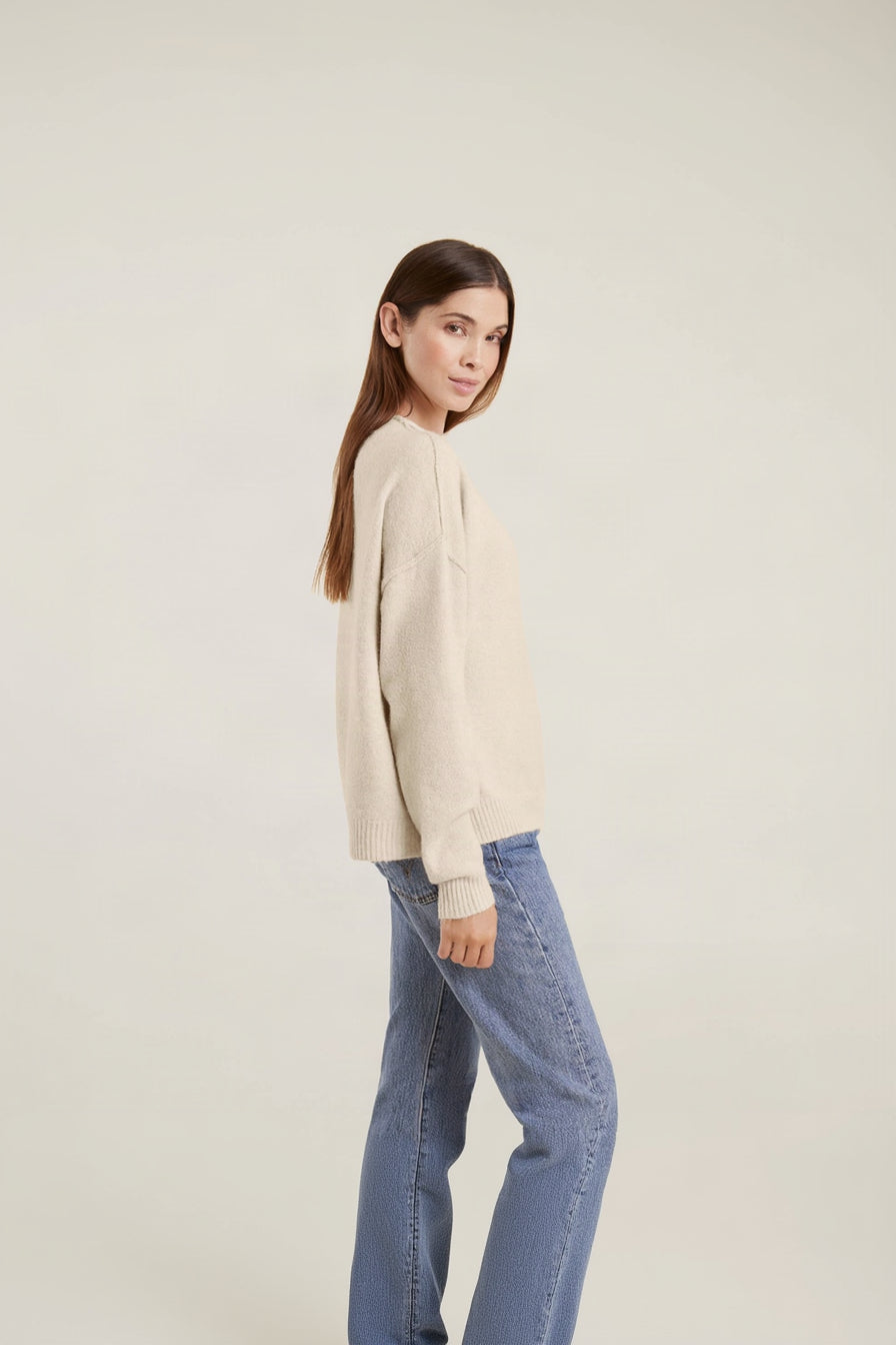 Mock Neck Sweater | Bone