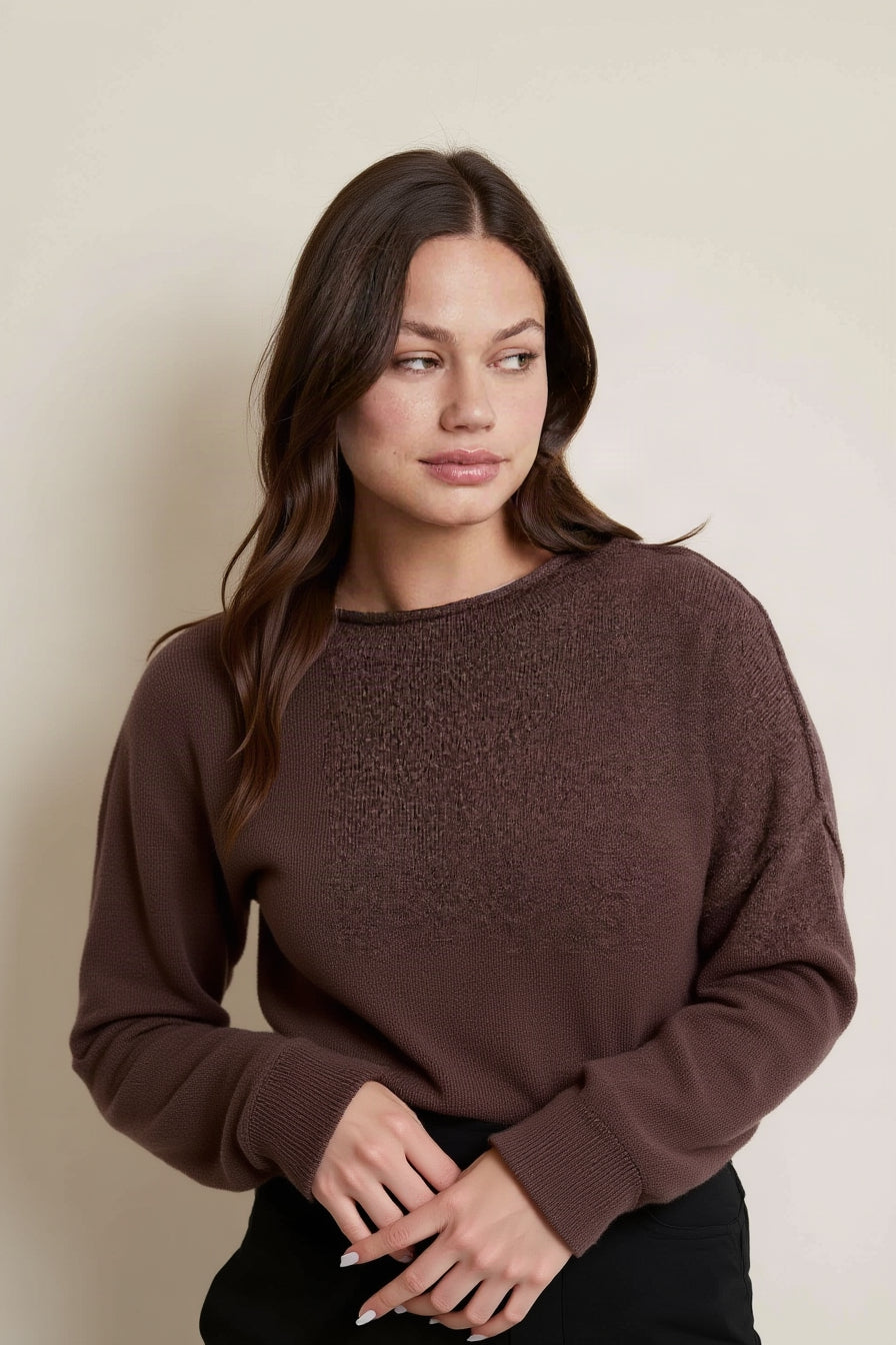 Mock Neck Sweater | Coffee