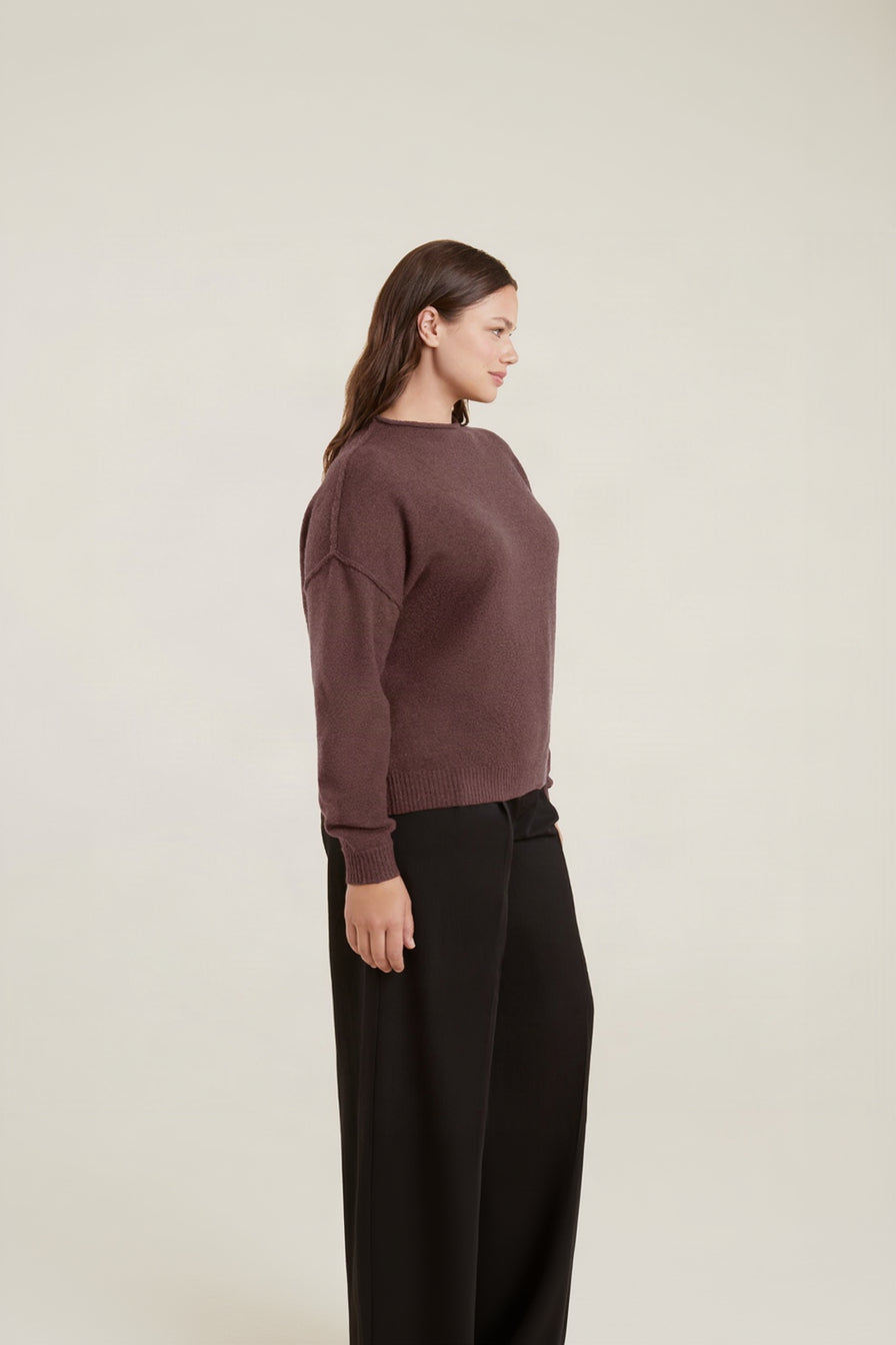 Mock Neck Sweater | Coffee