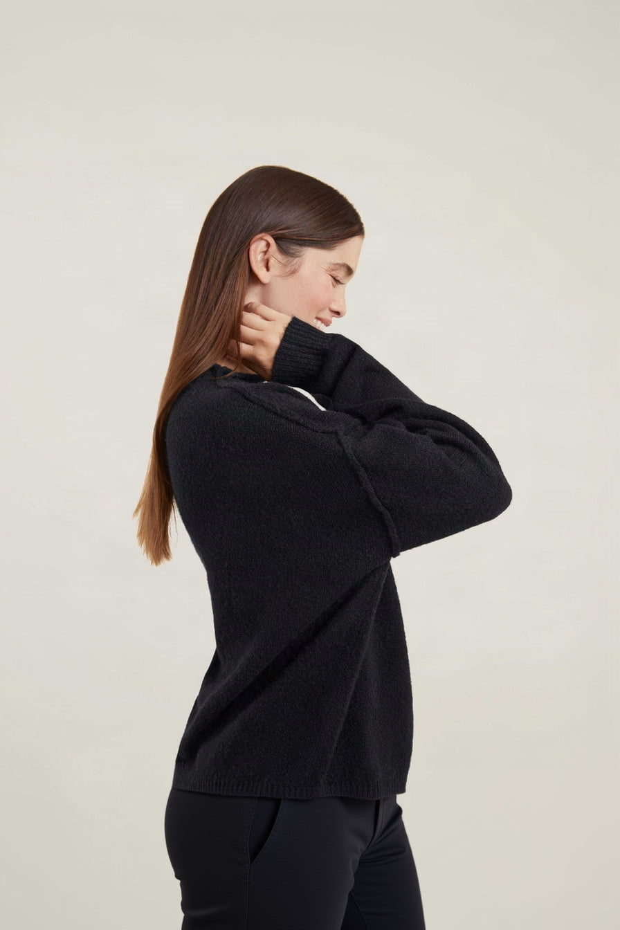 Mock Neck Sweater | Black