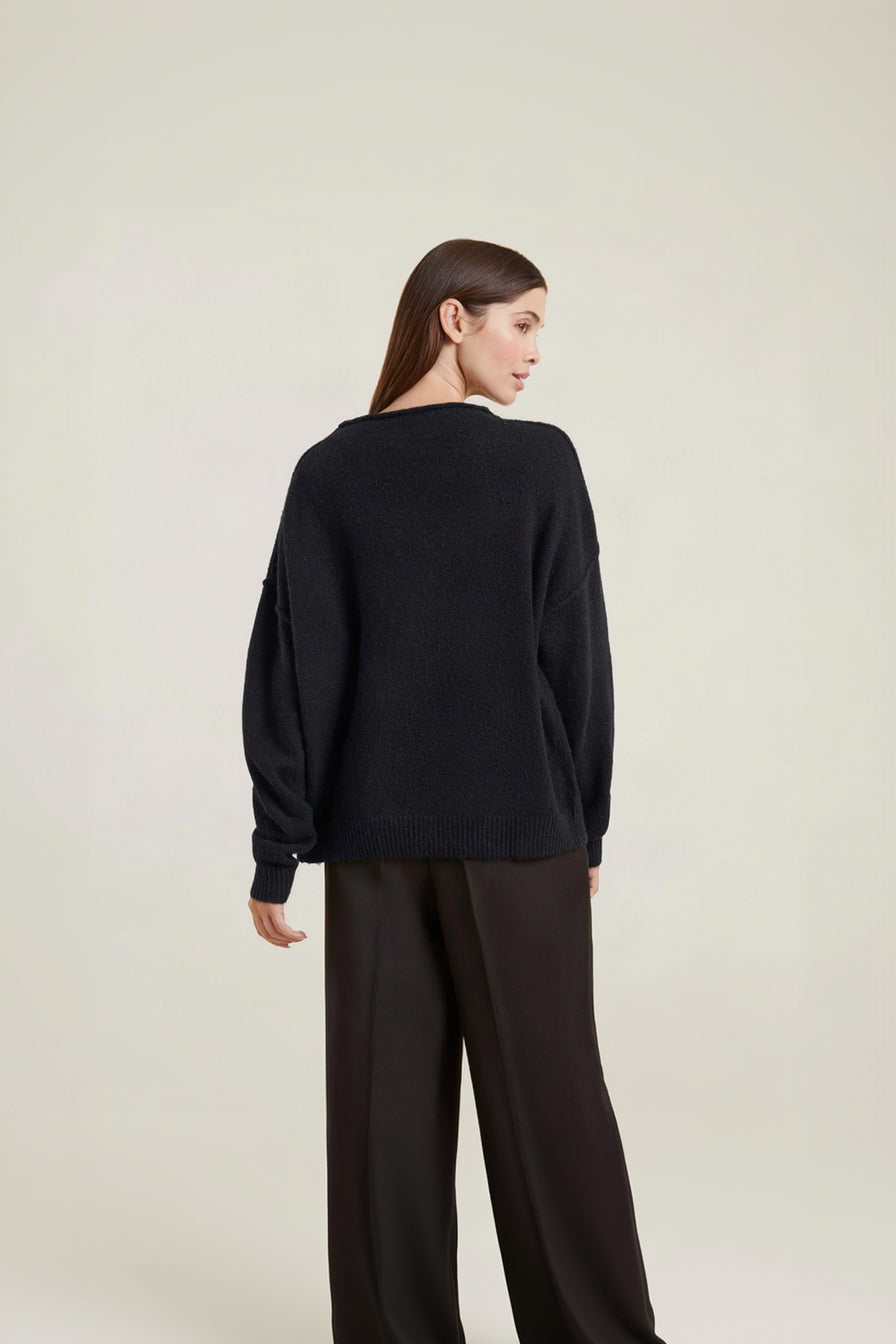 Mock Neck Sweater | Black