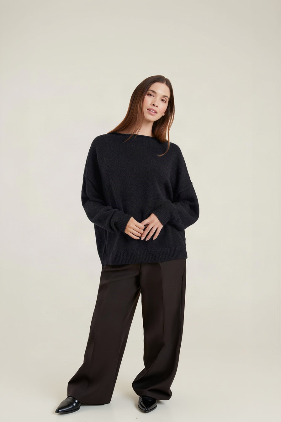 Mock Neck Sweater | Black