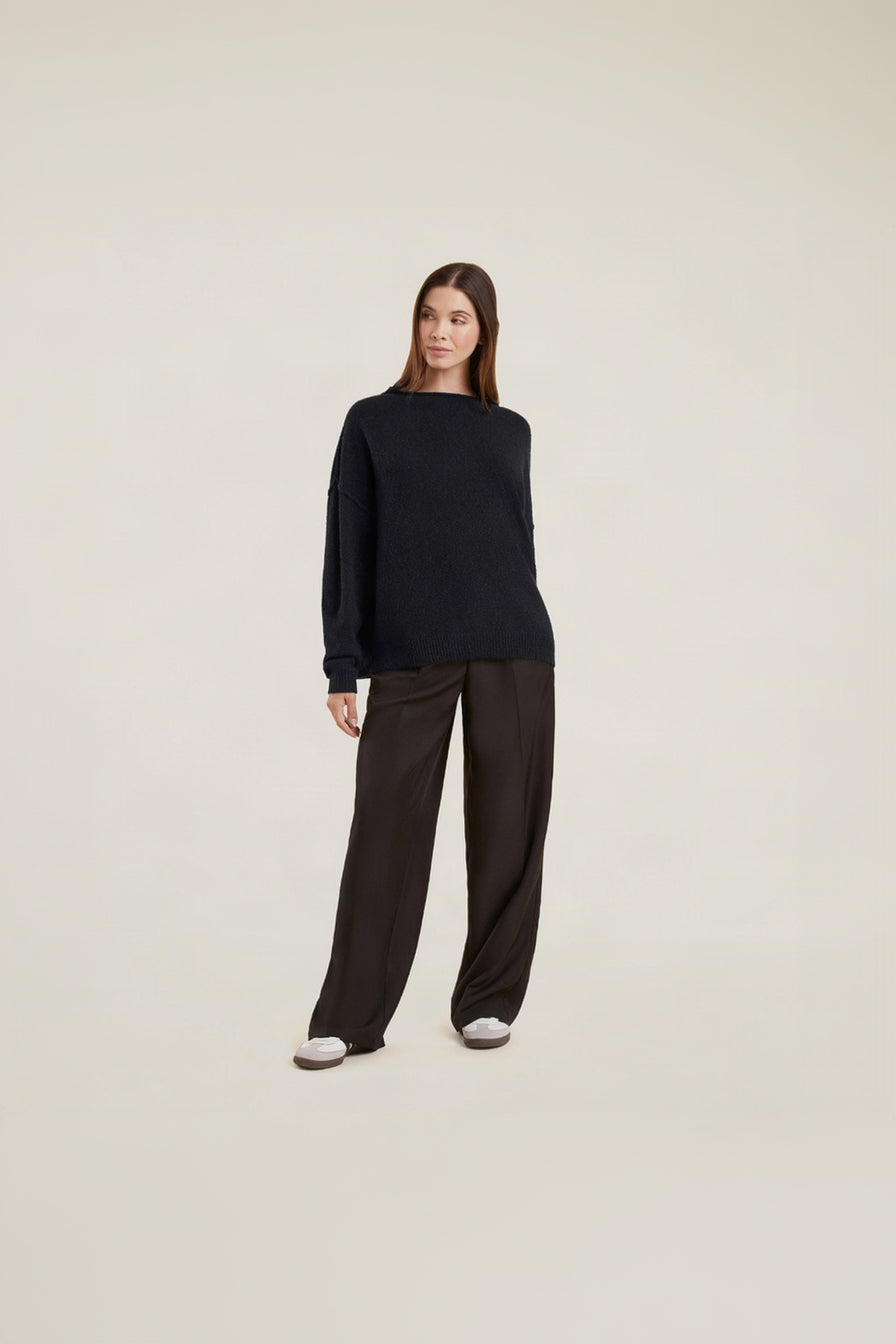 Mock Neck Sweater | Black