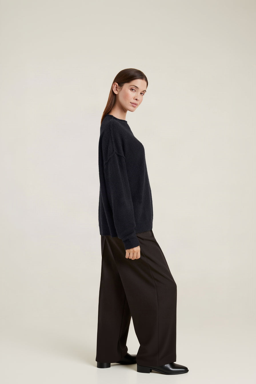 Mock Neck Sweater | Black