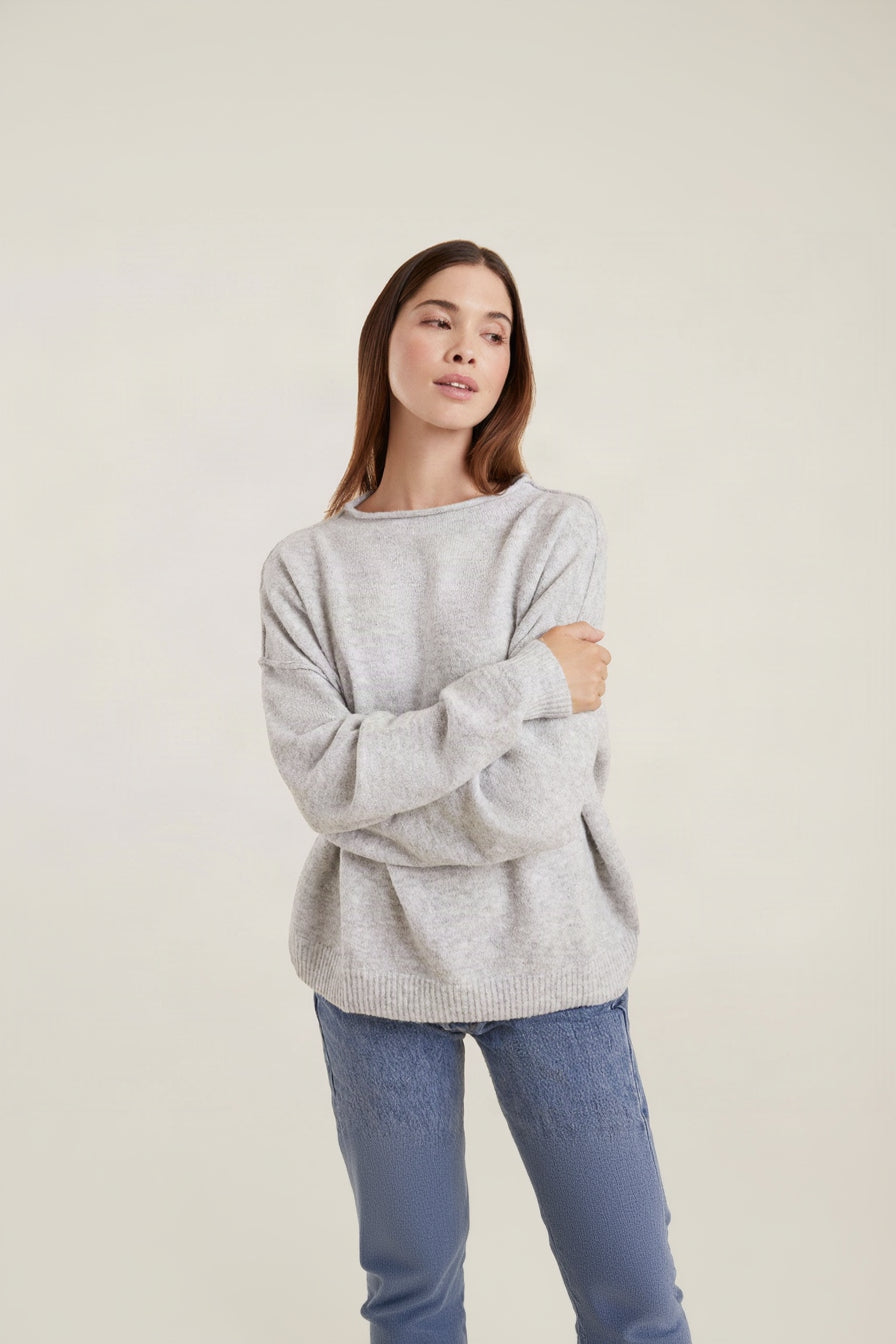 Cozy Knit Sweater | Heather Grey