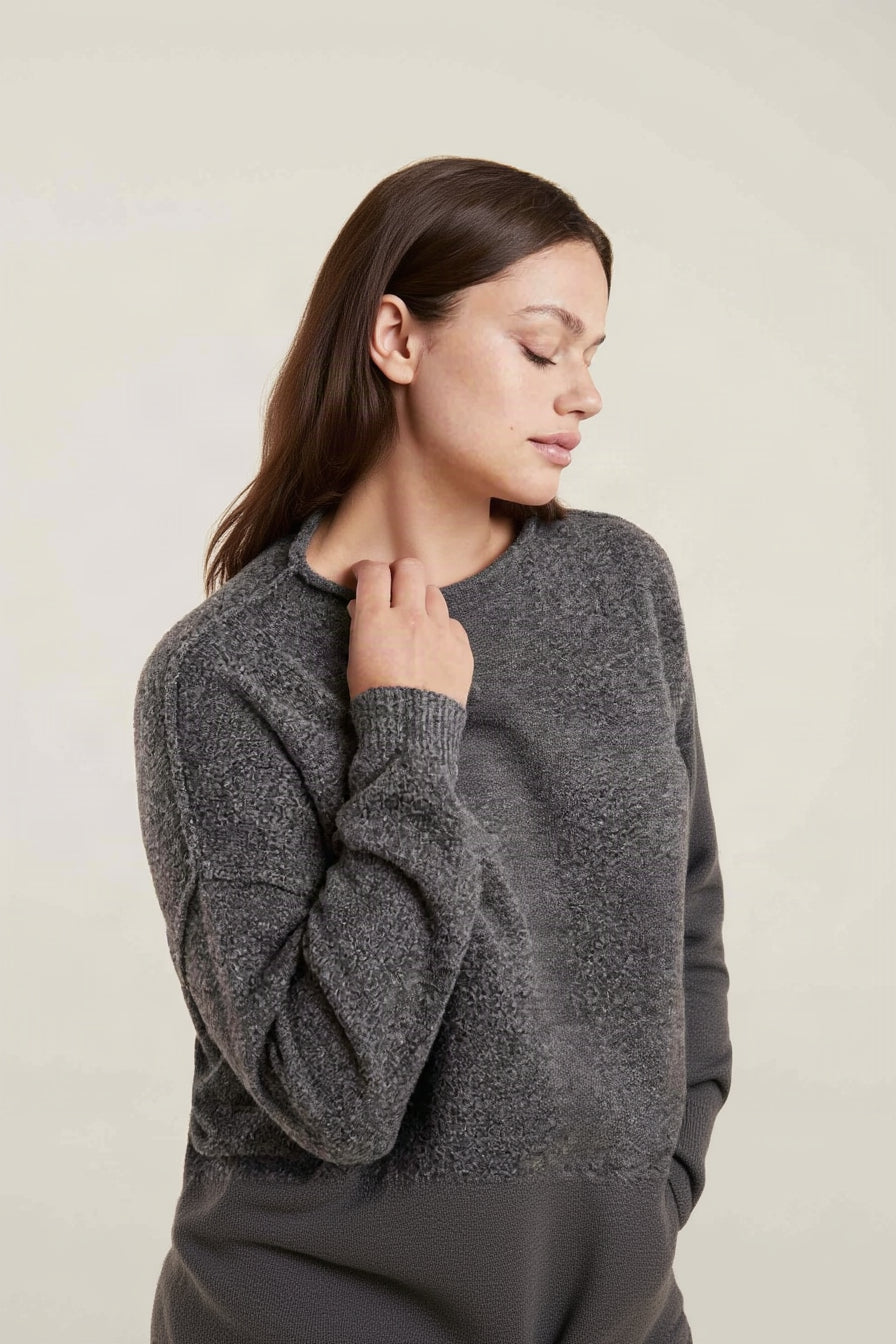 Mock Neck Sweater | Charcoal