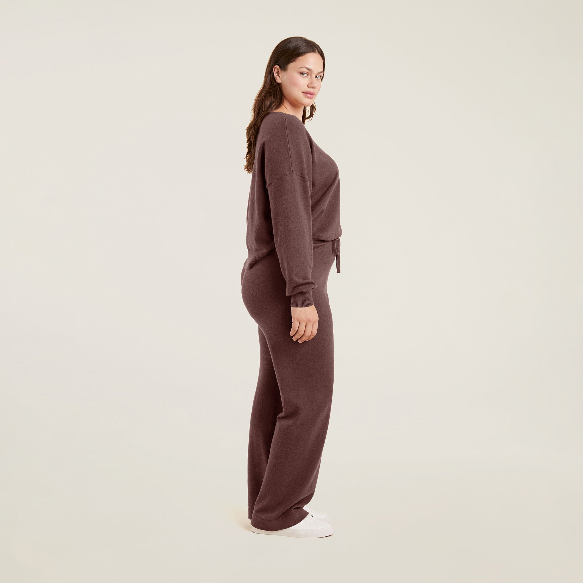 Luxe Knit Wide Leg Pant | Coffee
