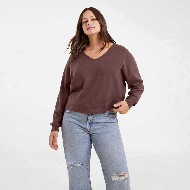 Luxe Knit V-Neck Sweater image 