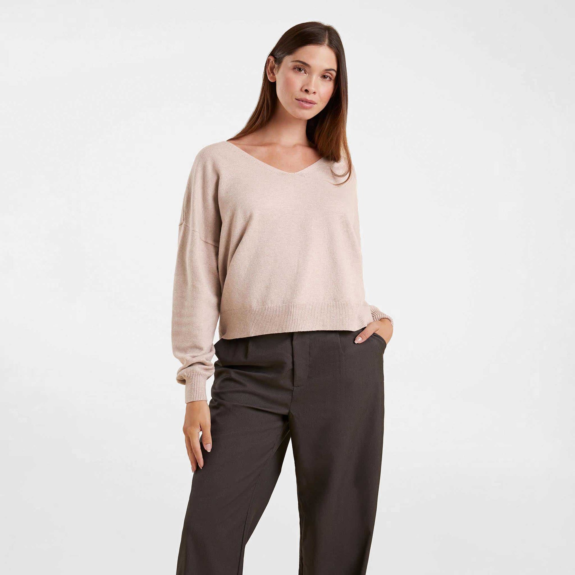 Luxe Knit V-Neck Sweater