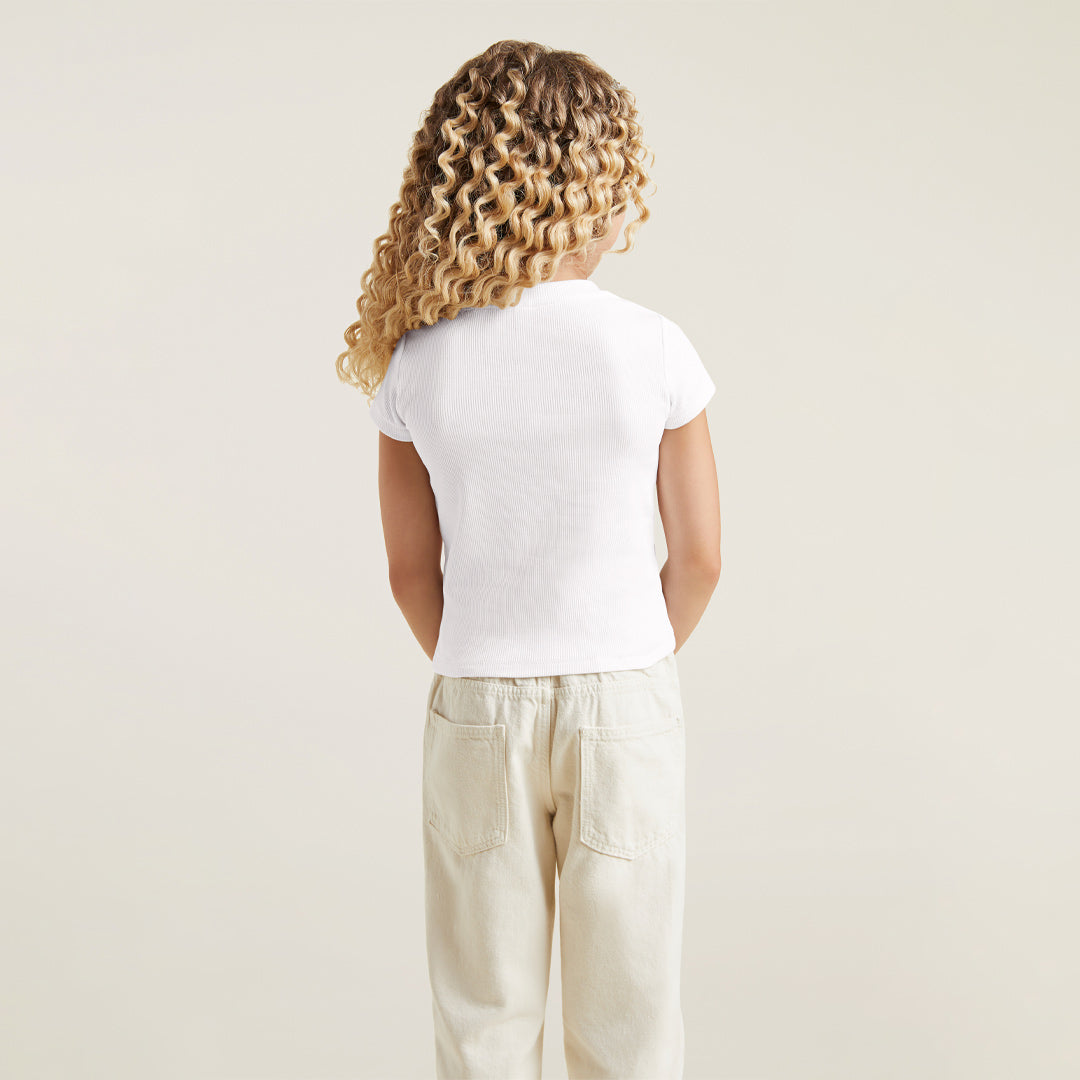 Color:White | tones Ribbed Tee – toddler t-shirts