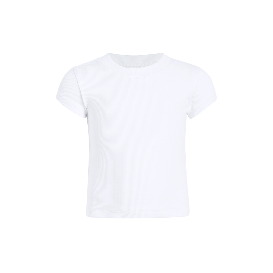 Color:White | tones Ribbed Tee – toddler t-shirts