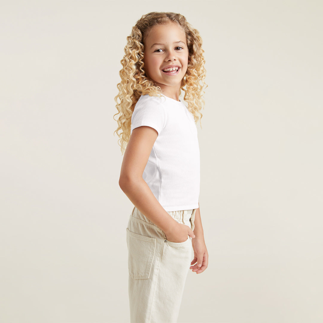 Color:White | tones Ribbed Tee – toddler t-shirts
