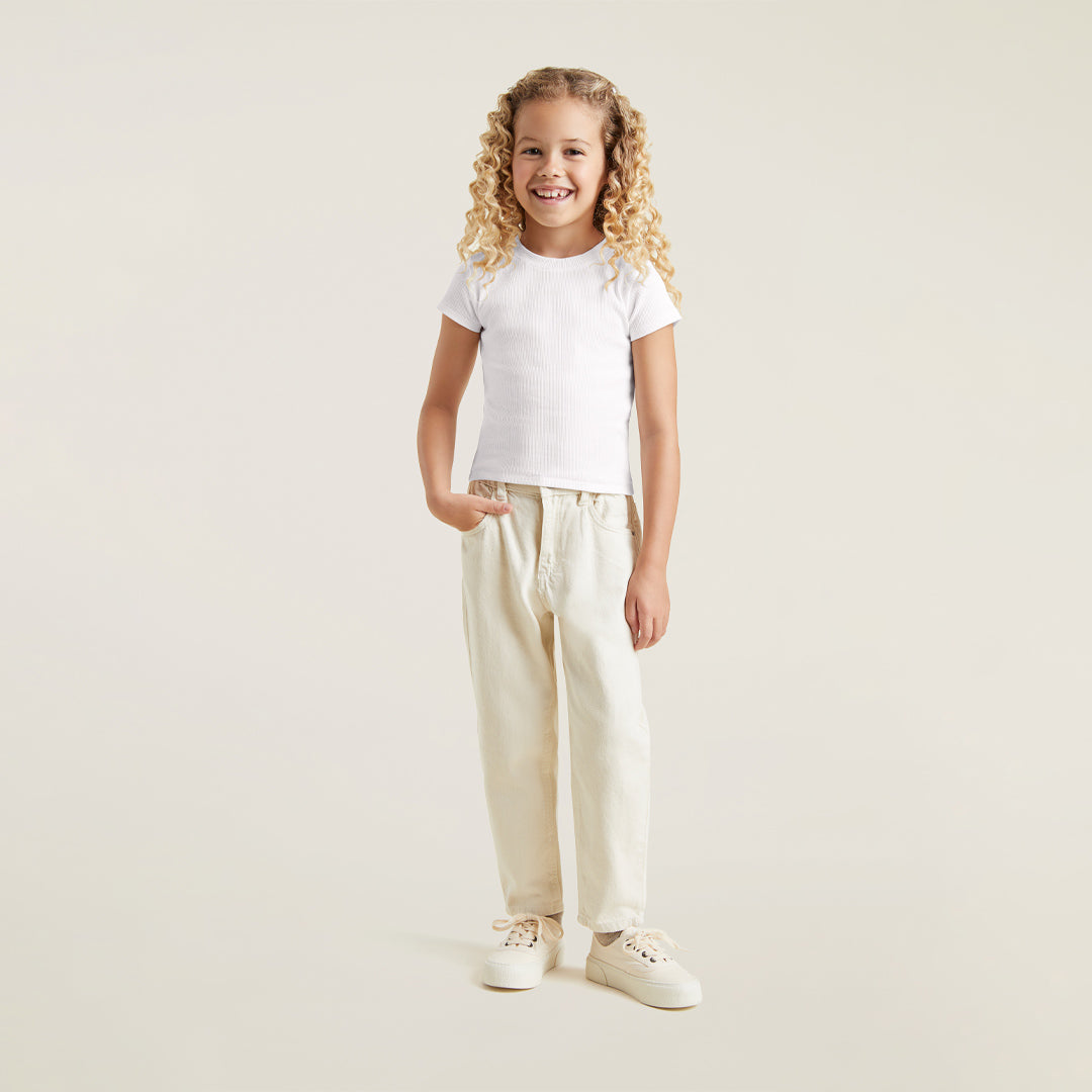 Color:White | tones Ribbed Tee – toddler t-shirts