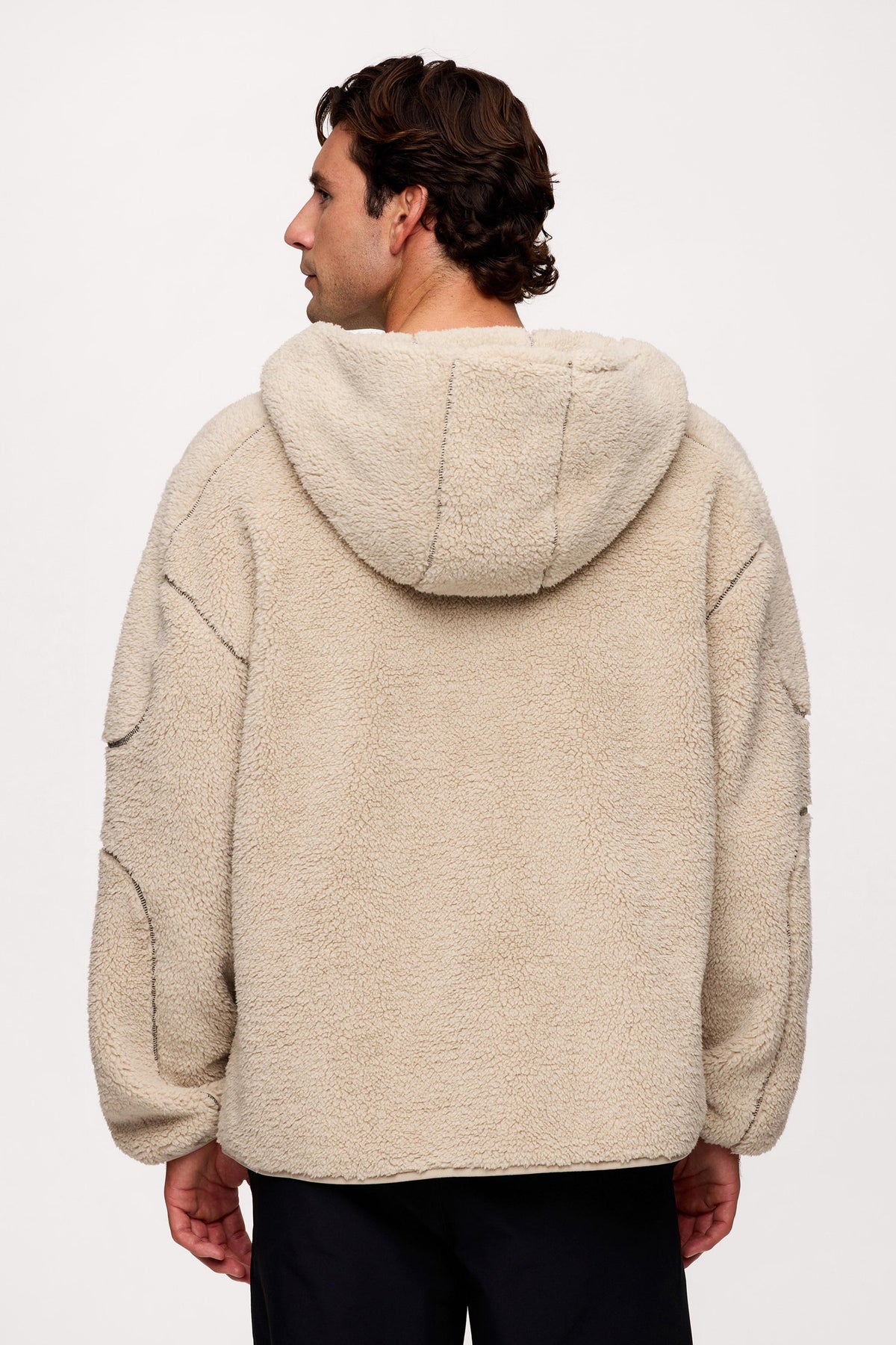 Color:Dune | nuuds Summit Sherpa Zip-Up sherpa hoodie cozy zip up jacket unisex winter layering