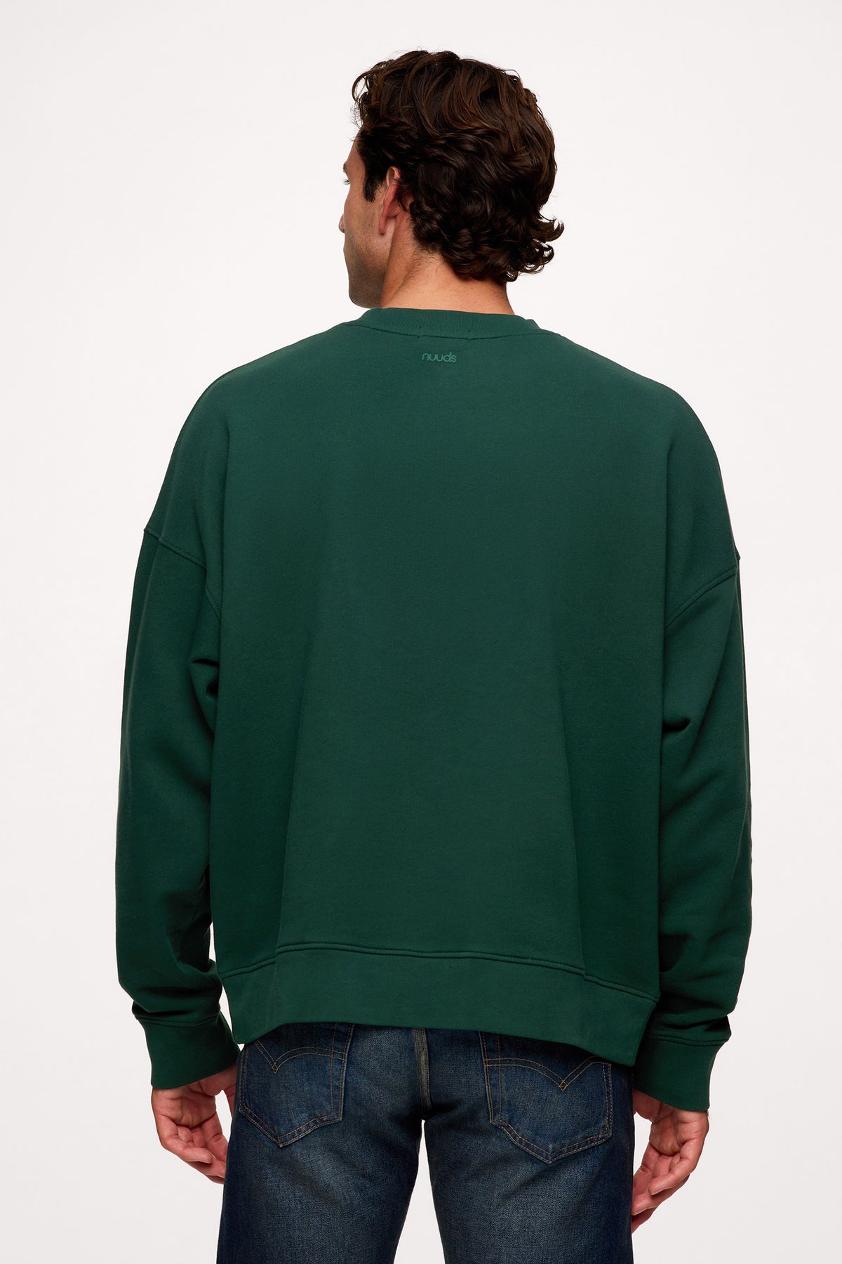Color:Hunter | nuuds sport crewneck sweater – cozy women’s crewneck cotton sweatshirt relaxed fit