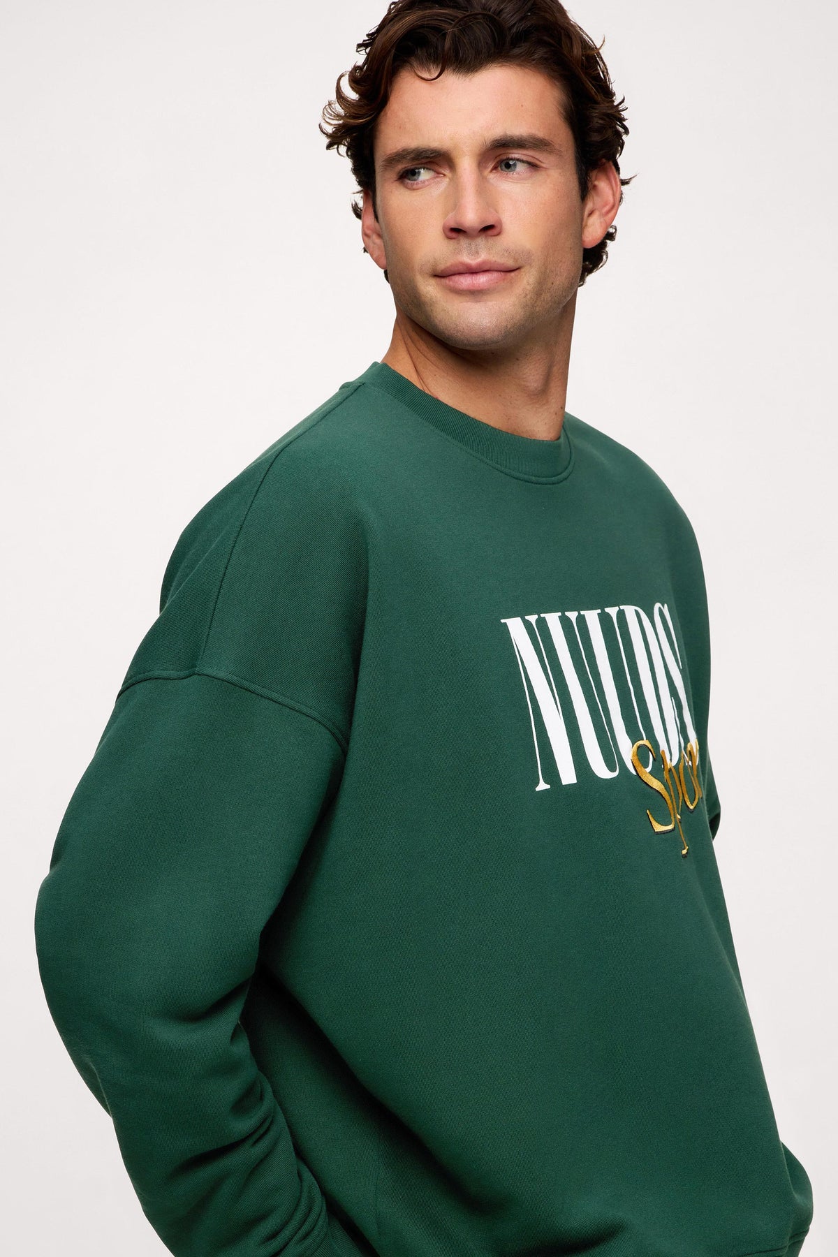 Color:Hunter | nuuds sport crewneck sweater – cozy women’s crewneck cotton sweatshirt relaxed fit