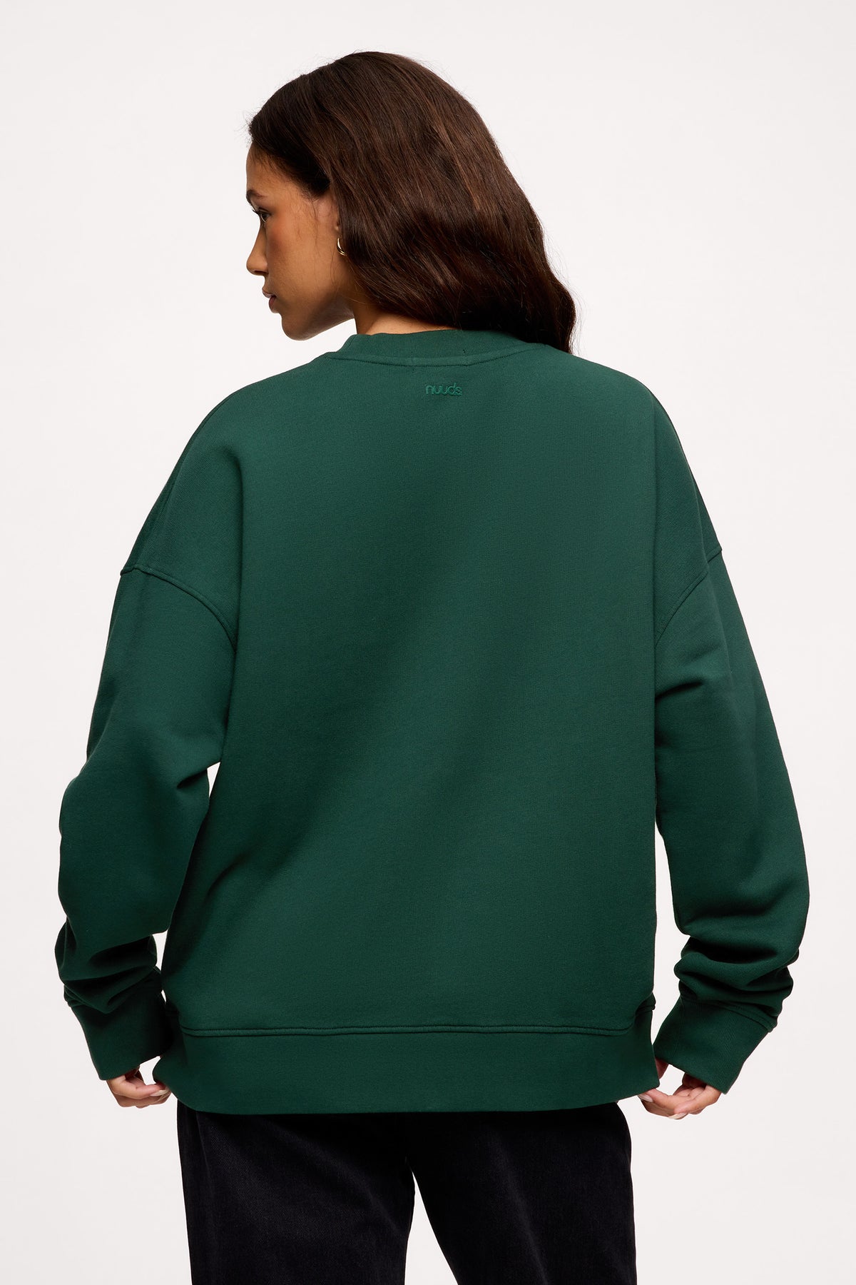 Color:Hunter | nuuds sport crewneck sweater – cozy women’s crewneck cotton sweatshirt relaxed fit