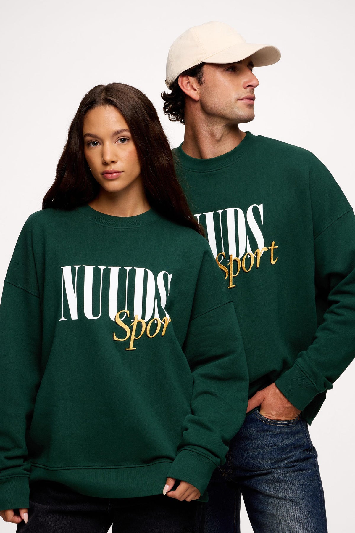 Color:Hunter | nuuds sport crewneck sweater – cozy women’s crewneck cotton sweatshirt relaxed fit